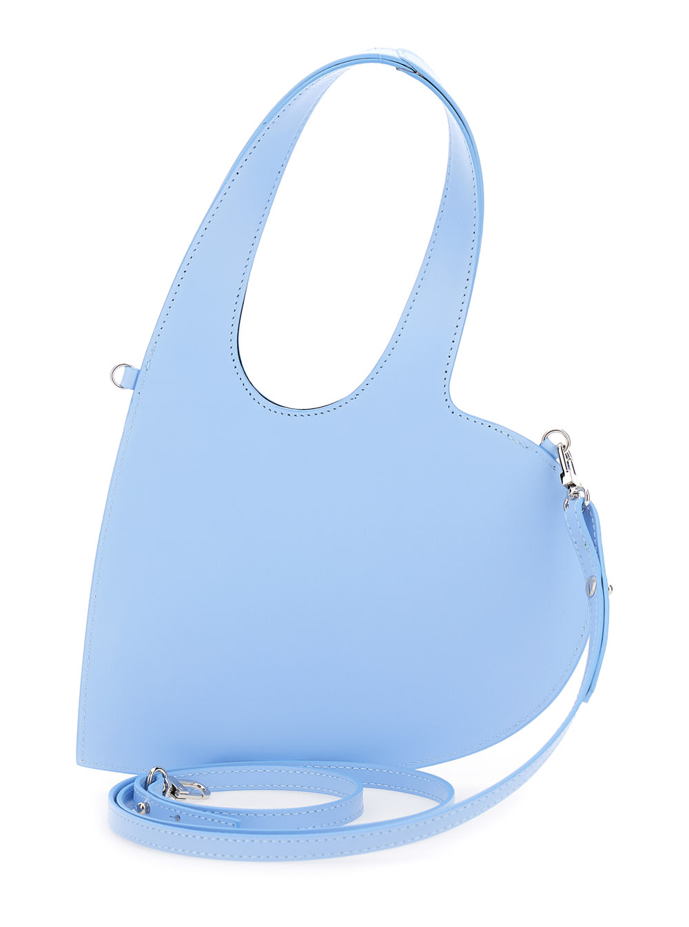 COPERNI BABY HEART BLUE HEART SHAPED CROSSBODY BAG WITH ADJUSTABLE AND REMOVABLE SHOULDER STRAP IN LEATHER W