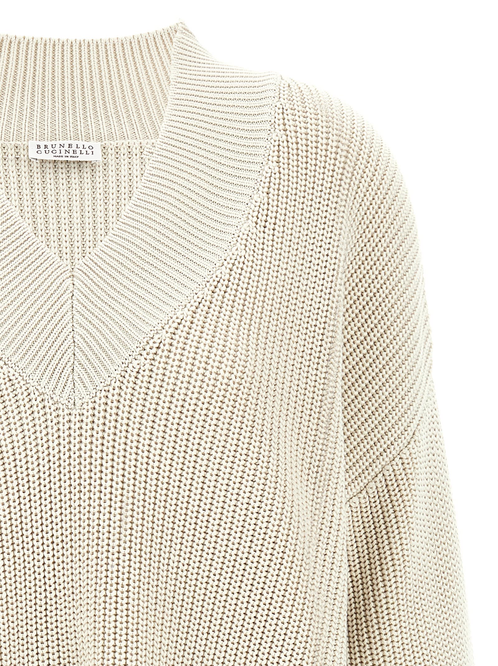 Shop Brunello Cucinelli Monile Sweater In Beige