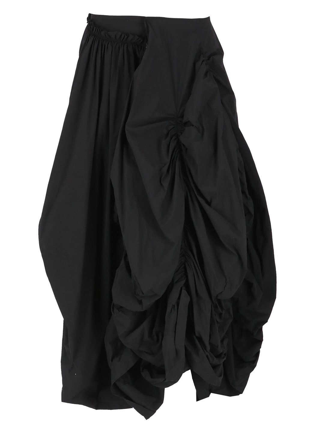 Shop Yohji Yamamoto Draped Skirt In Black