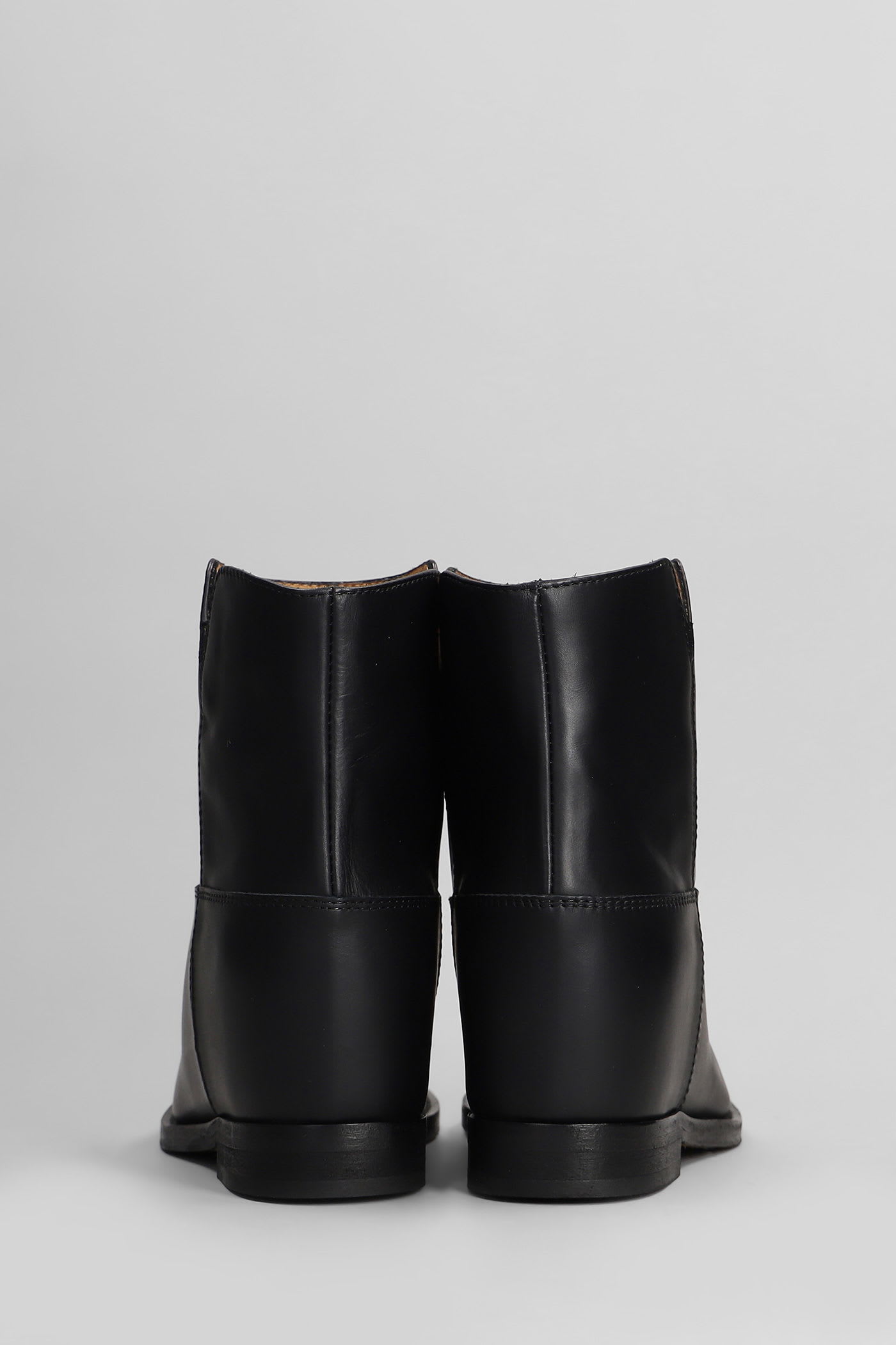 Via Roma 15 Ankle Boots Inside Wedge In Black Leather In Black