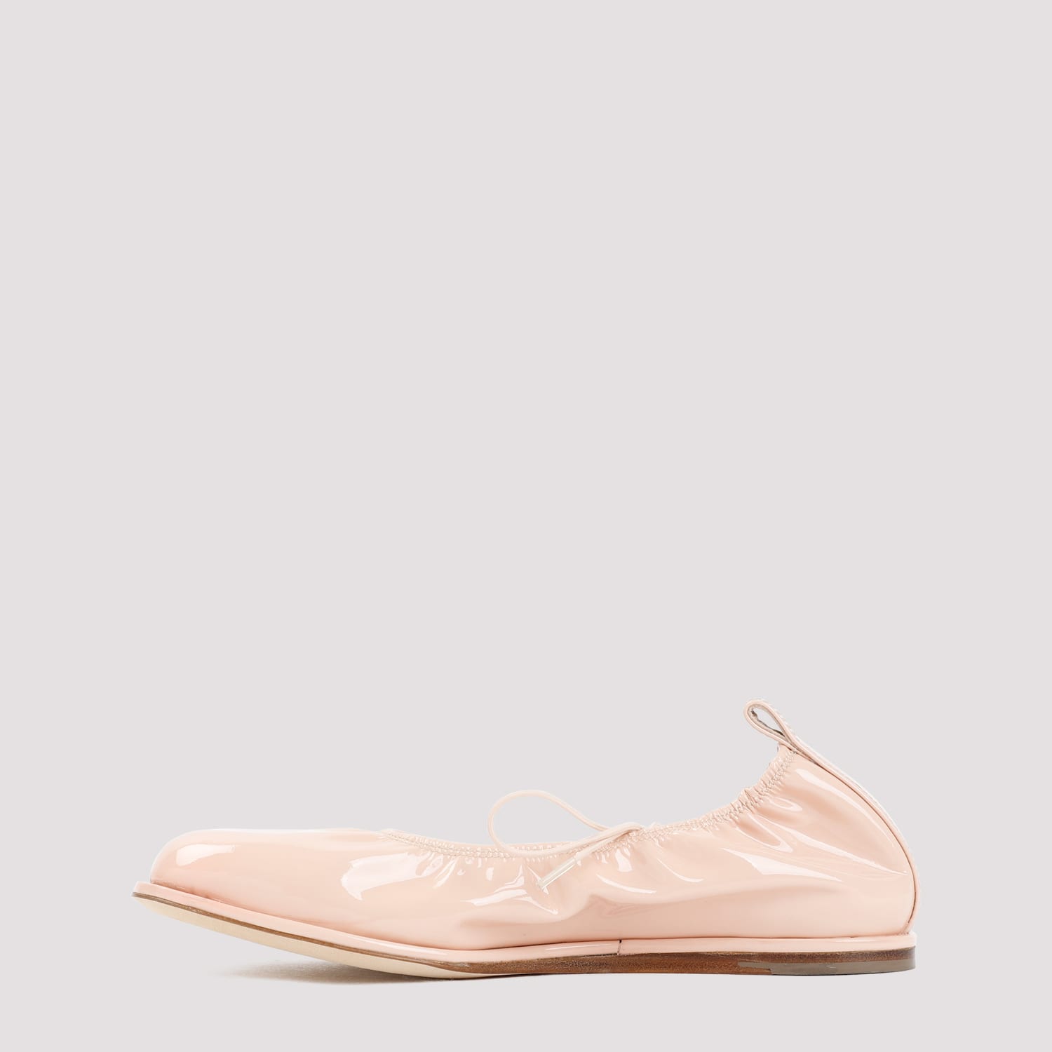 Shop Simone Rocha Heart Toe Lace-up Ballerina In Powder