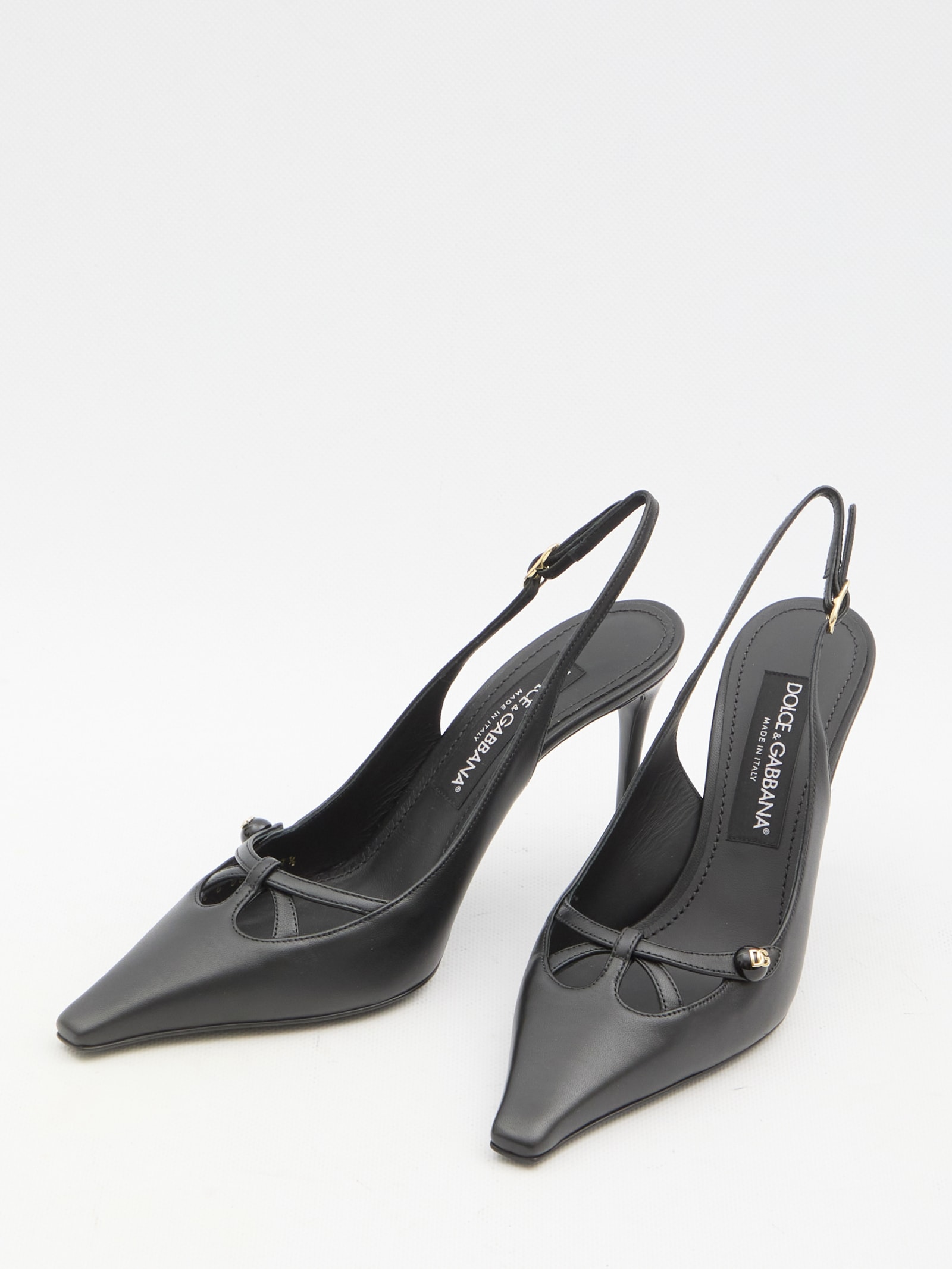 Shop Dolce & Gabbana Dg Logo Slingback In Black