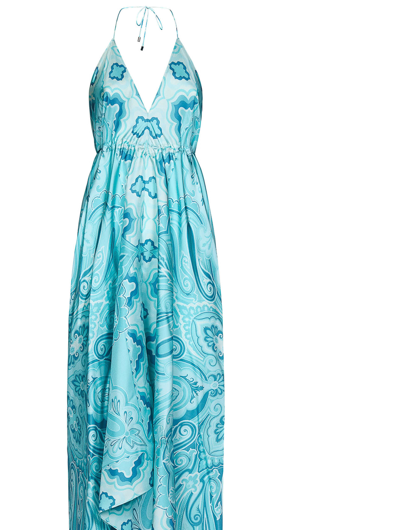 Shop Etro Dress In Clear Blue