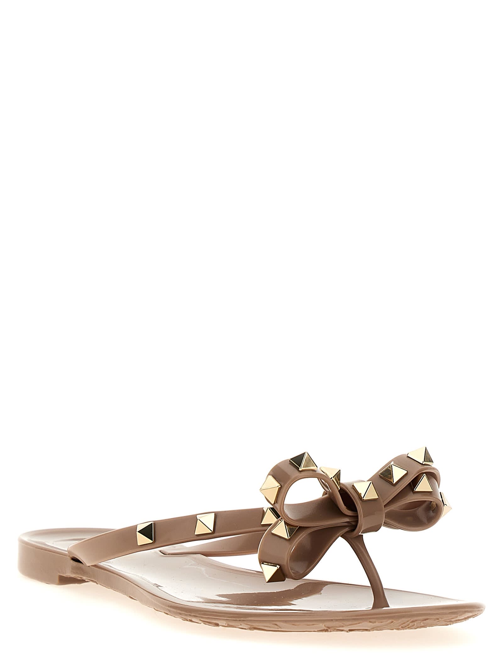 Shop Valentino Garavani Rockstud Thong Sandals In Pink