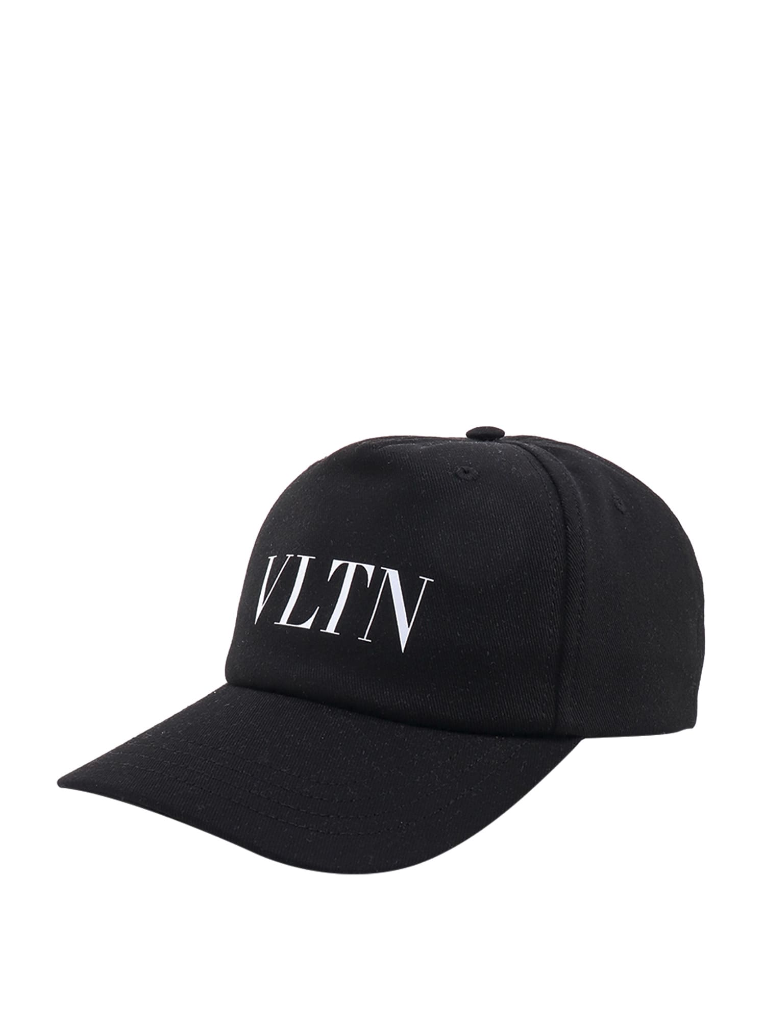 Valentino Garavani Contoured Brim Cap With Adjustable Strap In Black