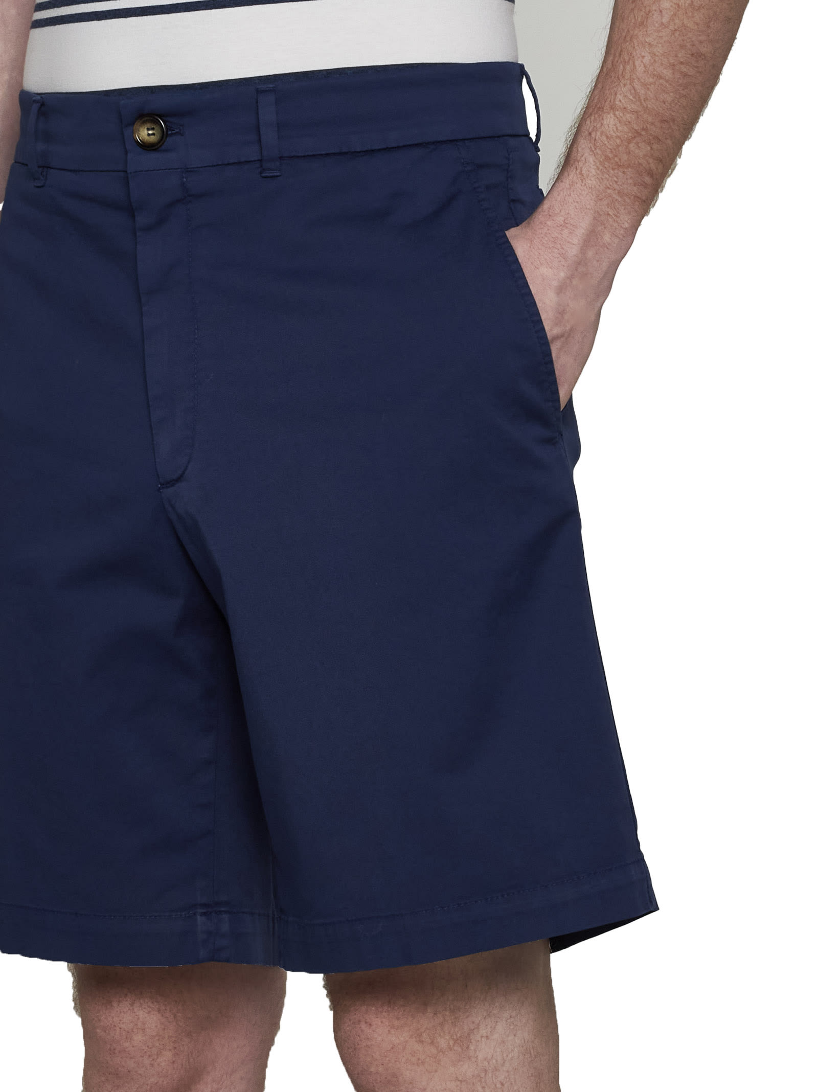 Shop Brunello Cucinelli Shorts In Blu Prussia