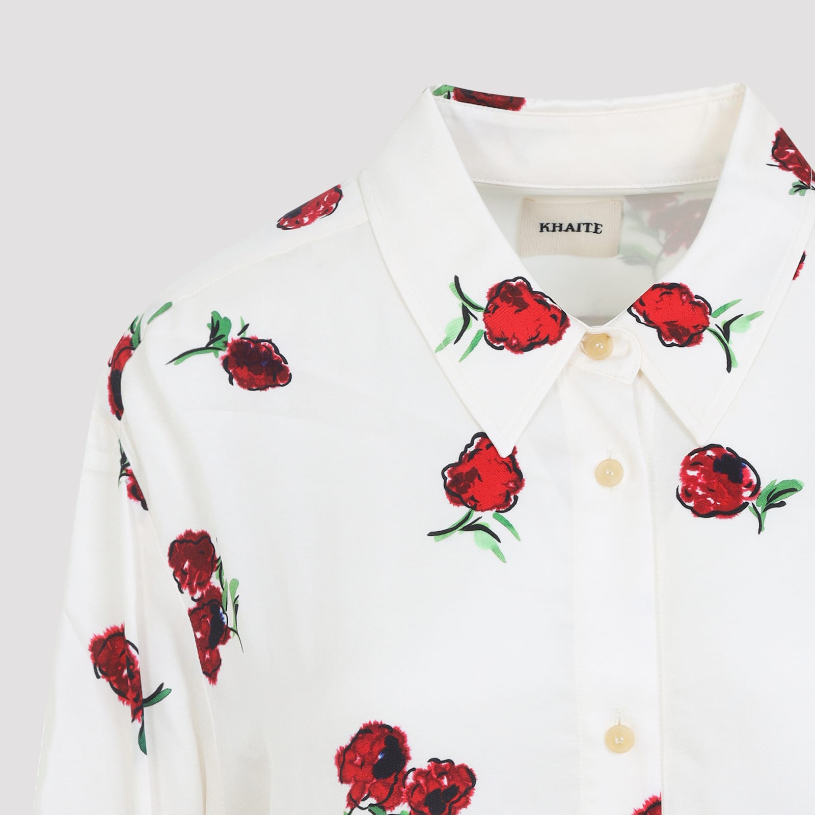 Khaite Argo Raspberry-print Shirt In White