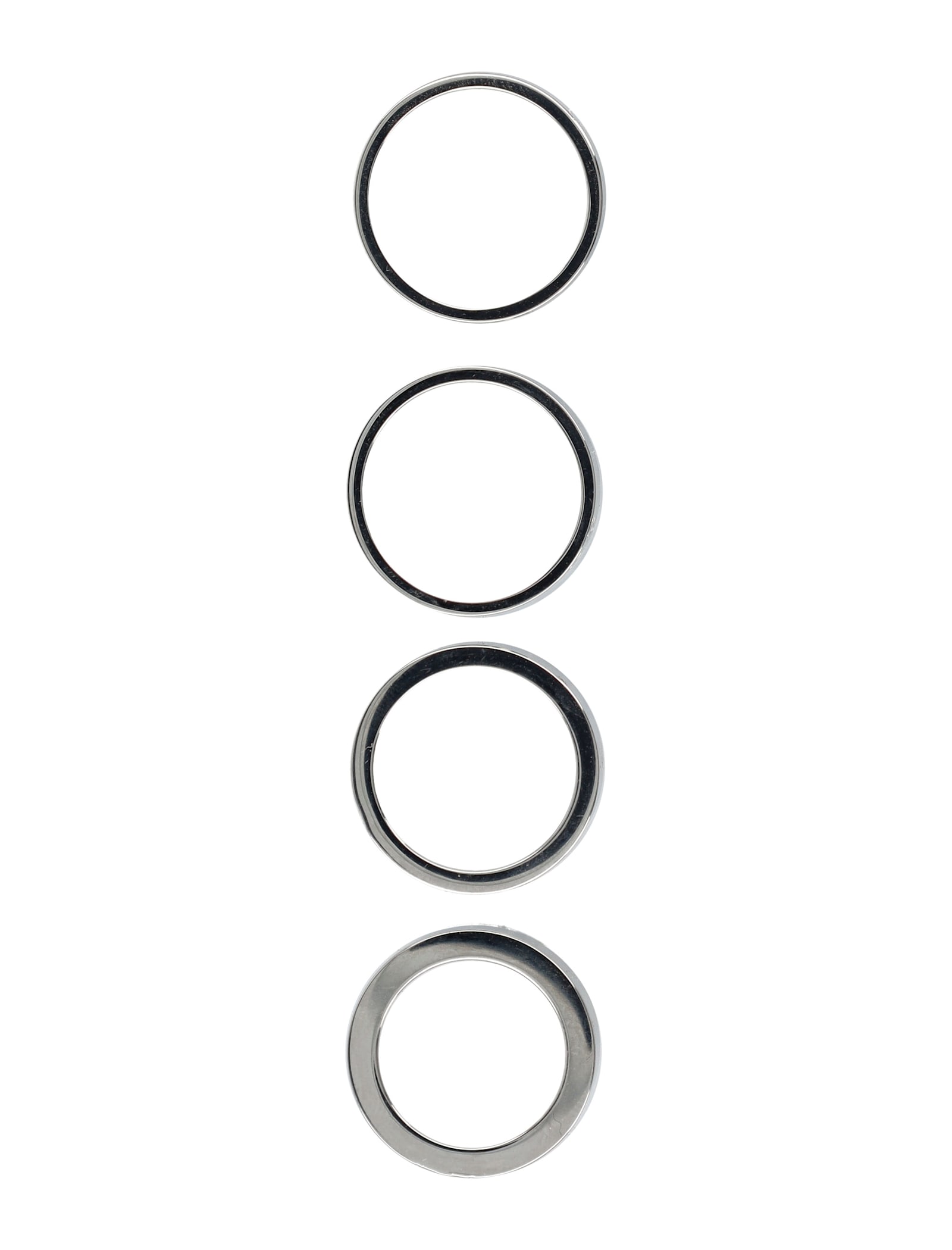 Mm6 Maison Margiela 4 Ring Modular Stacked Numeric Silver Ring Set In Metallic