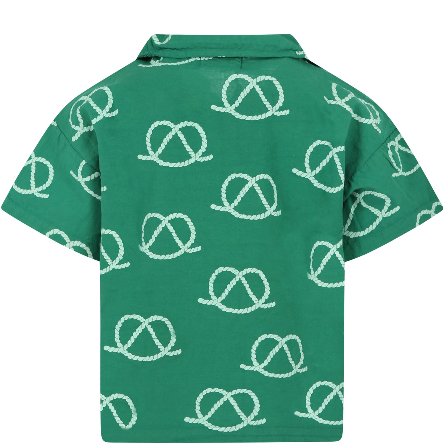 Bobo Choses Girls Green Kids Graphic-print Organic-cotton Shirt 4-13 Years