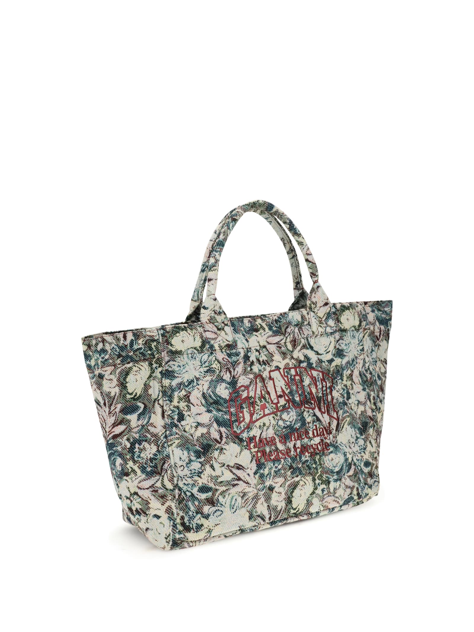 Ganni Xxl Tapestry Reversible Shopper Bag In Multi