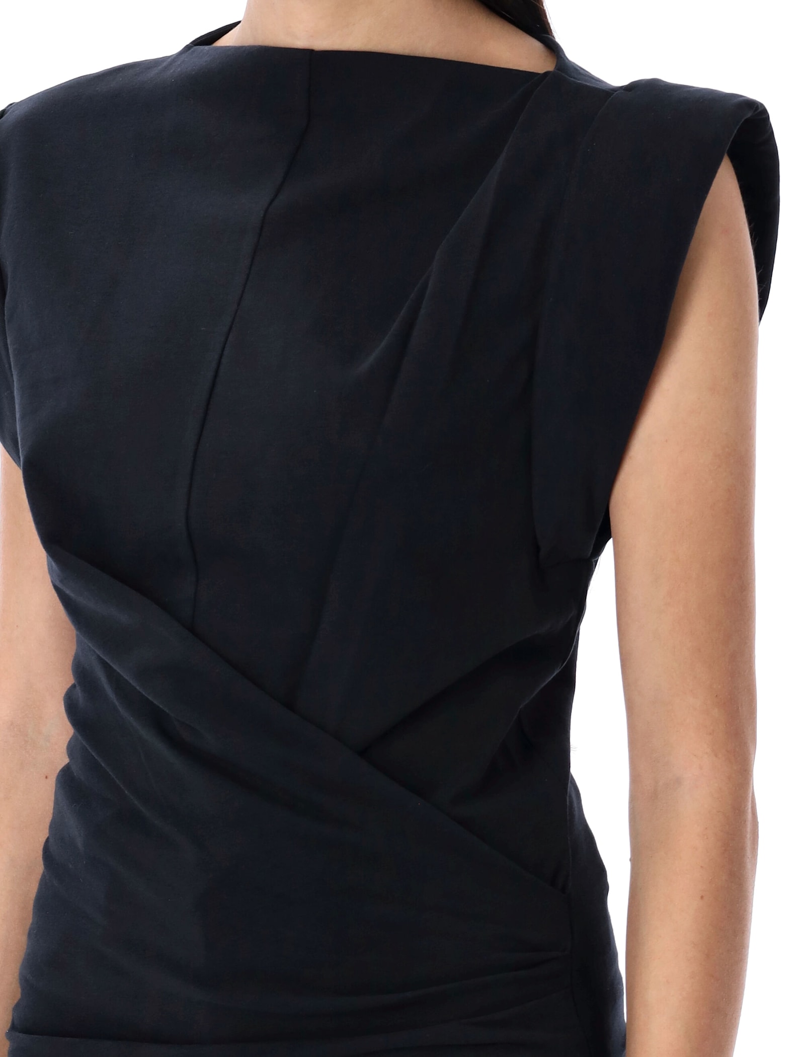 Isabel Marant Maisan Draped Cotton T-shirt Clothing In Black