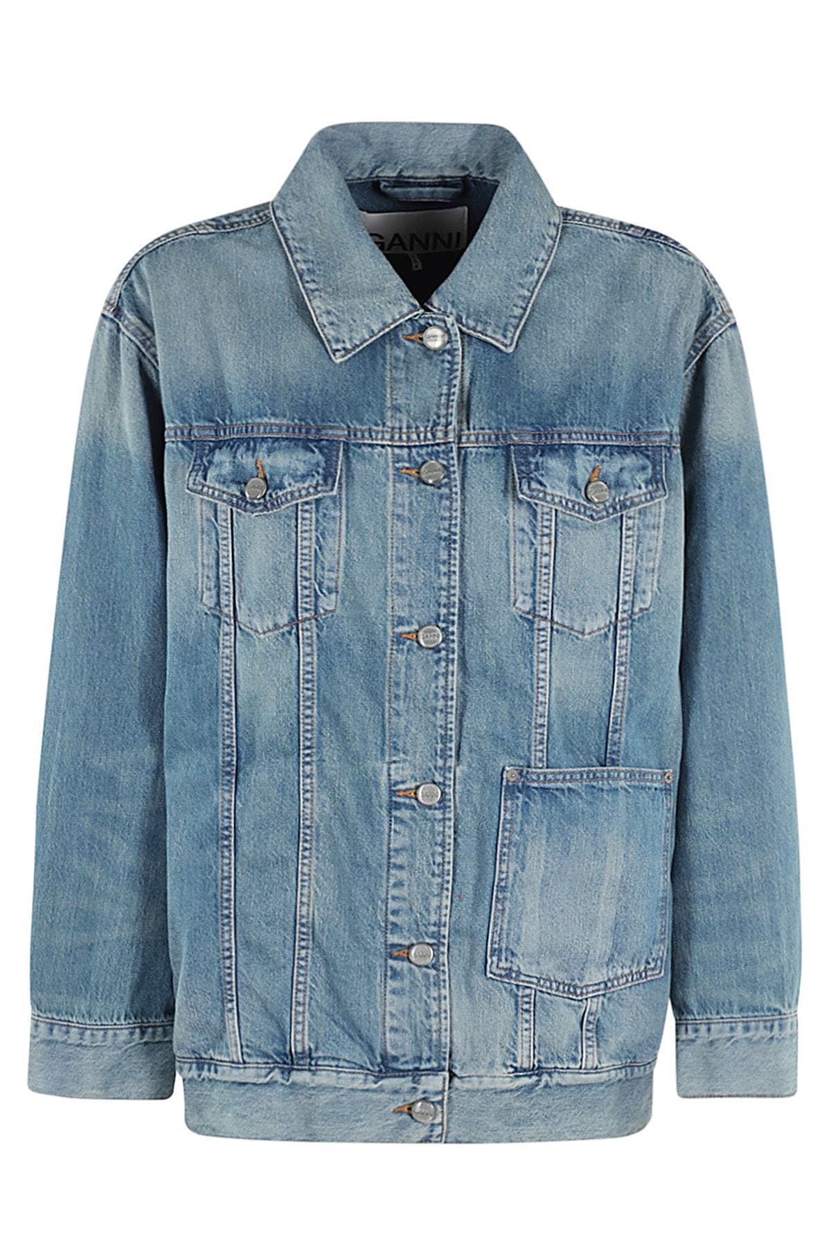 Ganni Oversized Jacke Aus Baumwolldenim