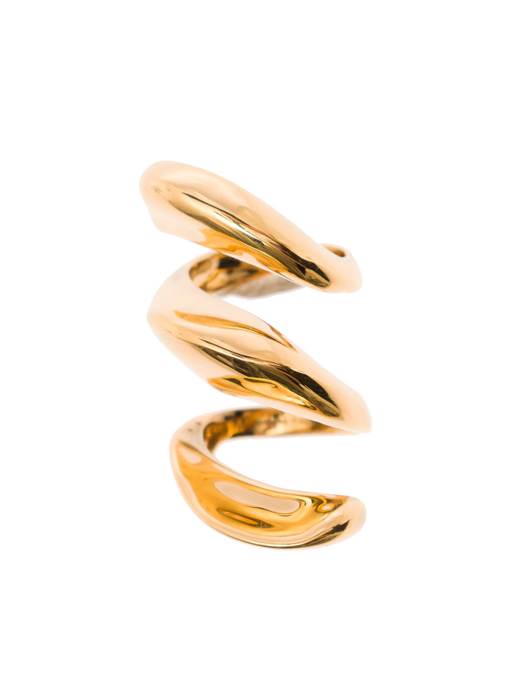 Shop Alexander Mcqueen Gold-colored Twisted Ring In Brass Woman In Metallic