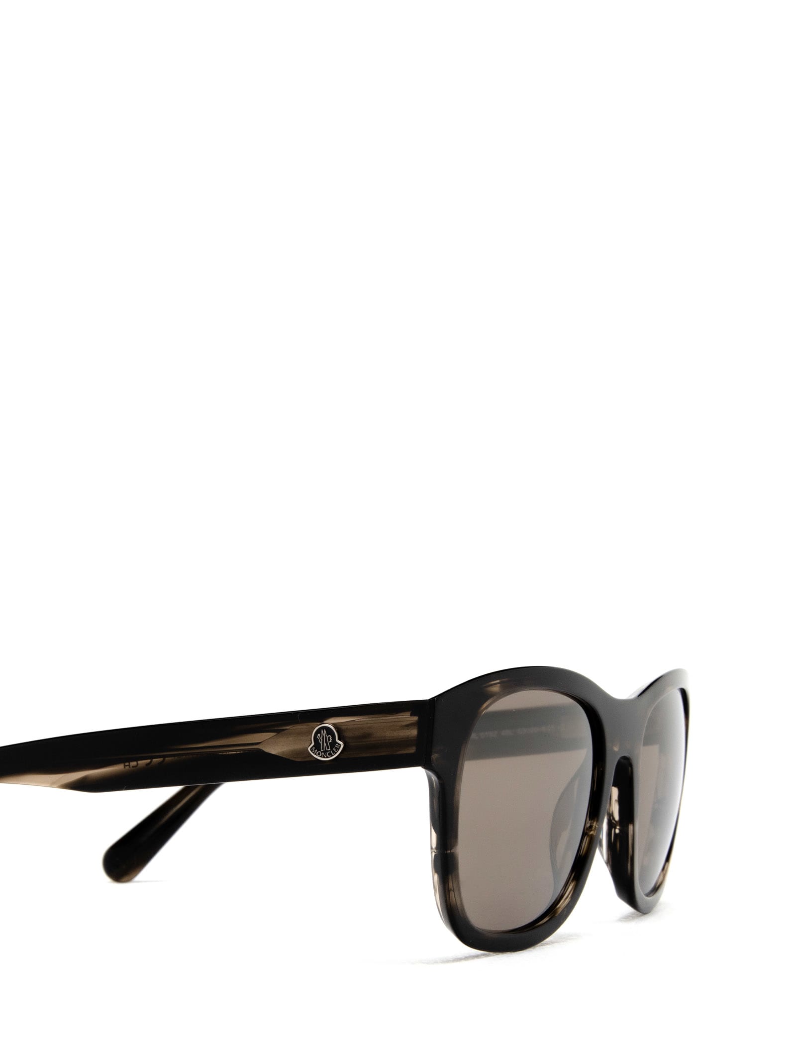 Shop Moncler Ml0192 Shiny Dark Brown Sunglasses