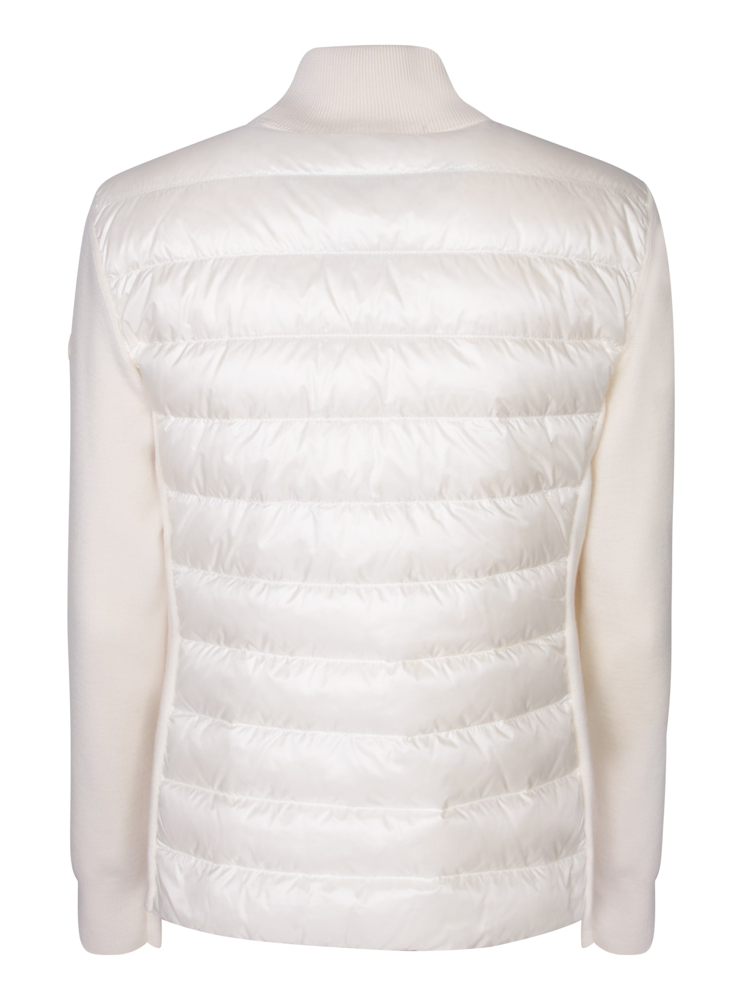 Shop Moncler White Padded Cardigan