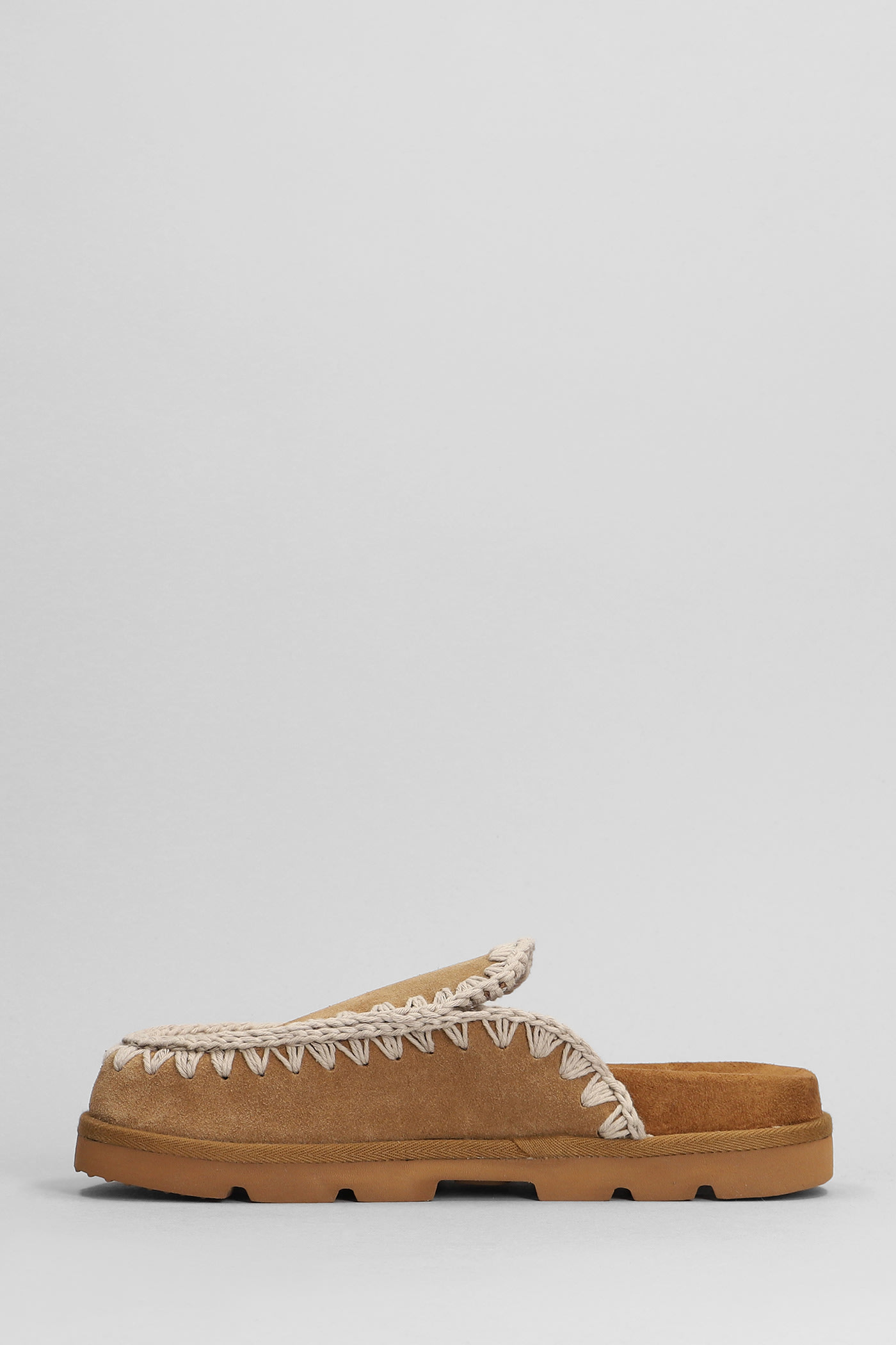 Shop Mou Low Bio Sabot Slipper-mule In Leather Color Suede