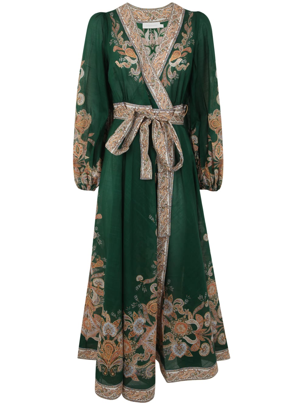 Zimmermann Devi Belted Paisley-print Cotton-voile Midi Wrap Dress In ...