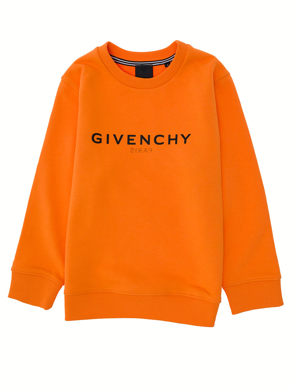Givenchy Boy Blend Cotton Orange Sweatshirt With Logo Print
