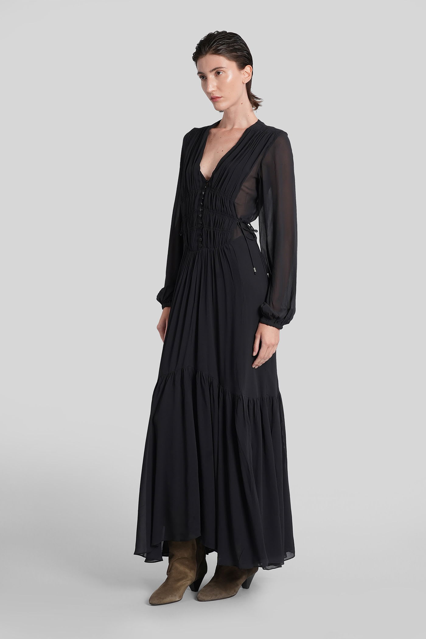 Isabel Marant Étoile Briane Long Dress In Black Viscose In Black
