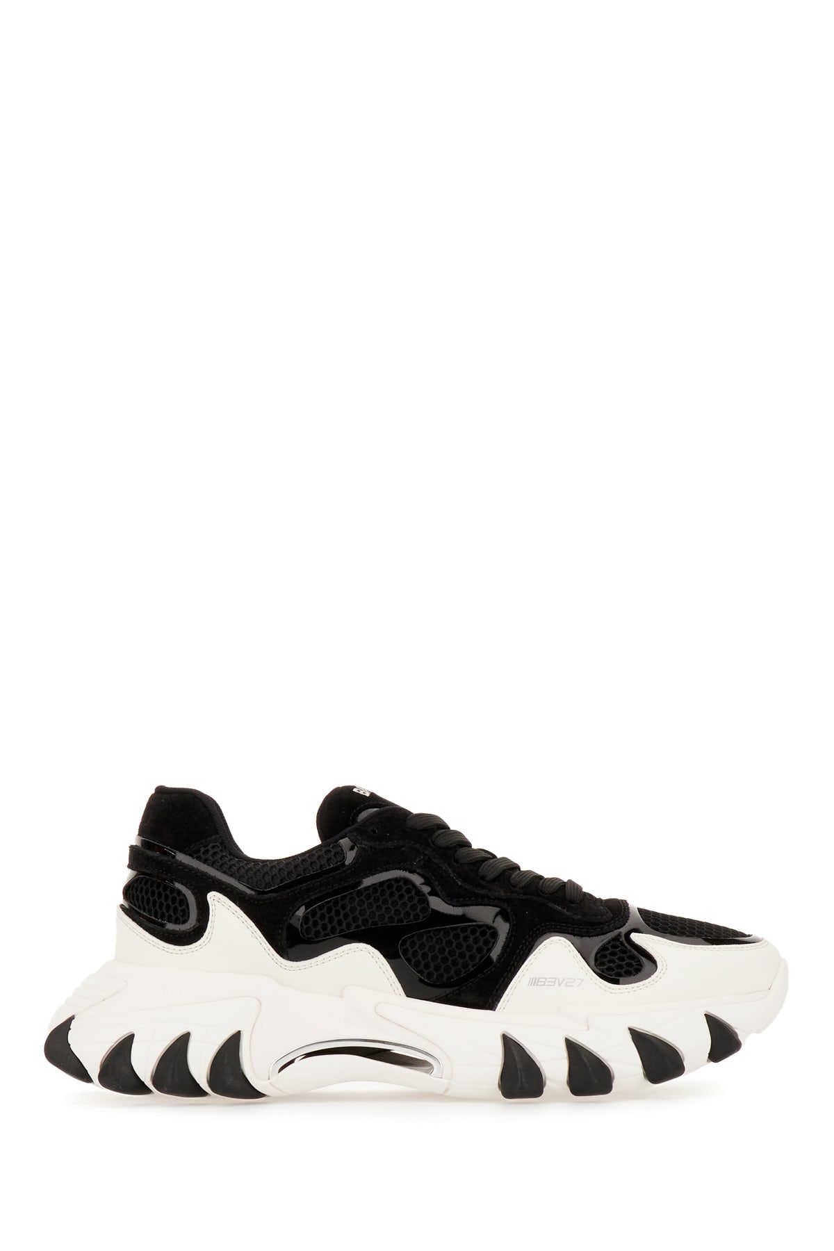 Shop Balmain Two-tone Leather And Mesh B-east Sneakers In Noirblanc