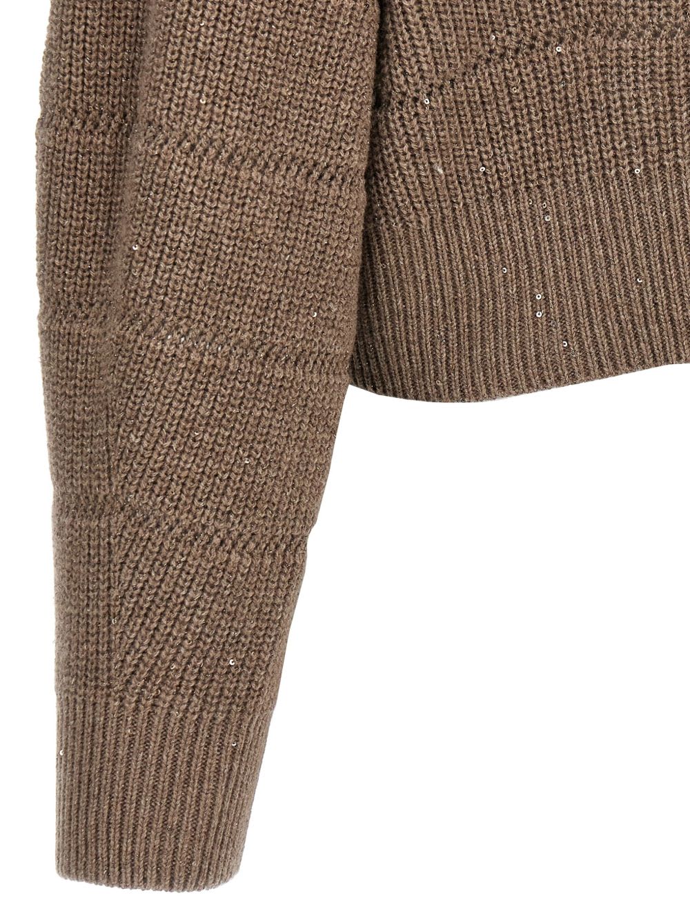 Brunello Cucinelli 'rustic Dazzling Net' Cardigan In Brown