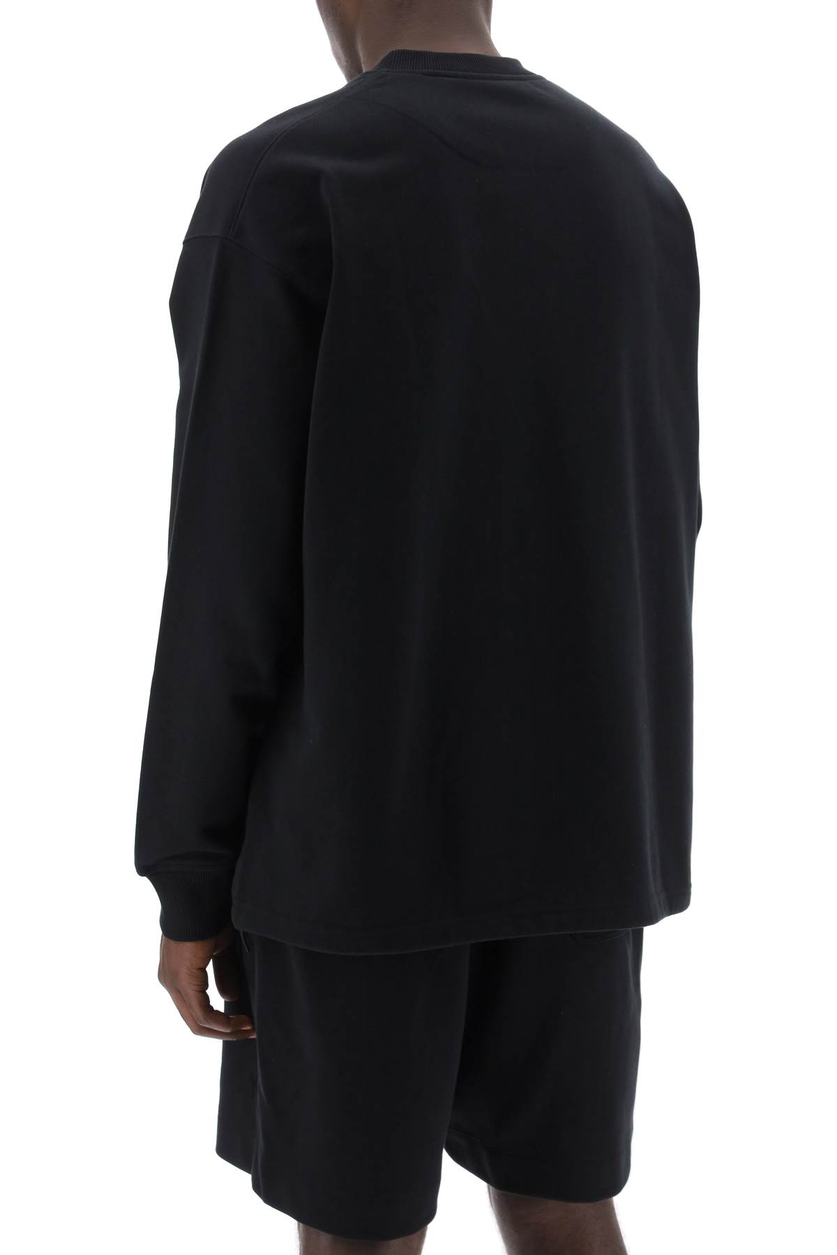 Shop Y-3 Oversized Cotton Blend Sweat In Black (black)