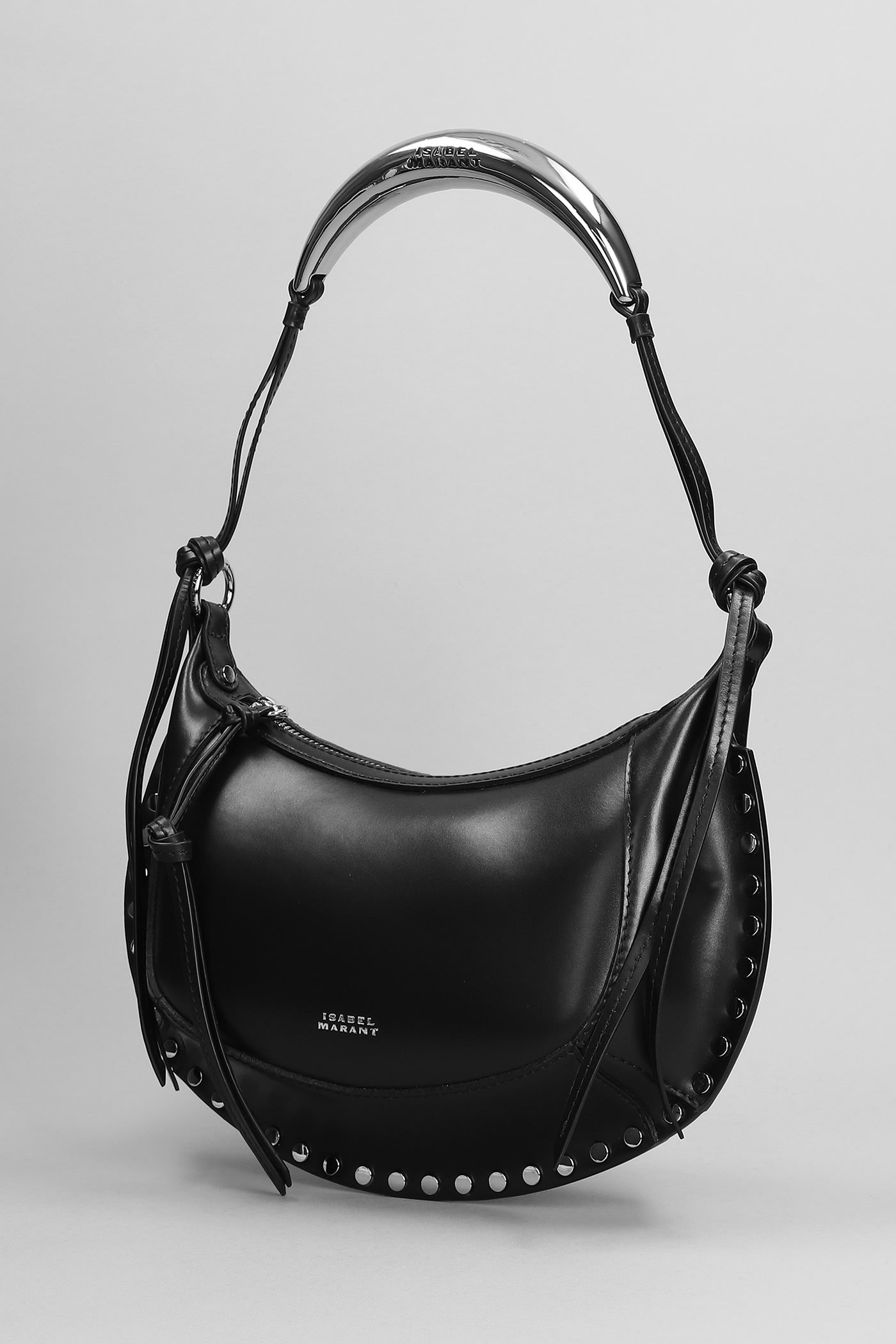 Shop Isabel Marant Oskan Moon Shoulder Bag In Black Leather