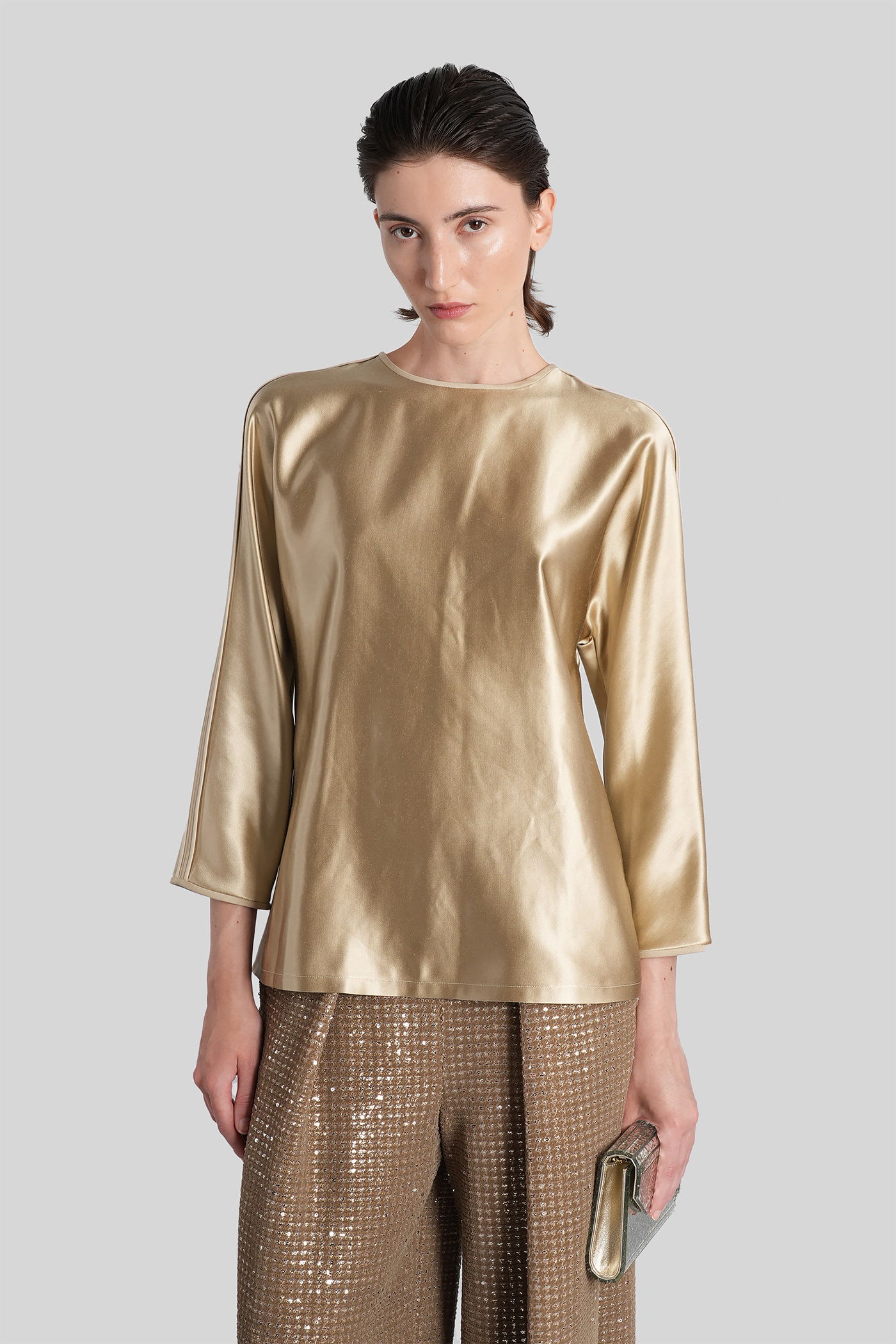 Giorgio Armani Blouse In Gold Silk