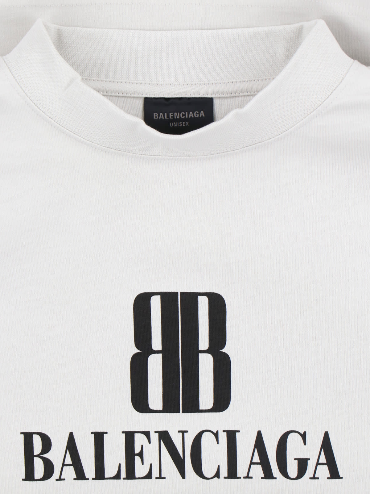 Balenciaga Cotton Tshirt With Logo Print In White