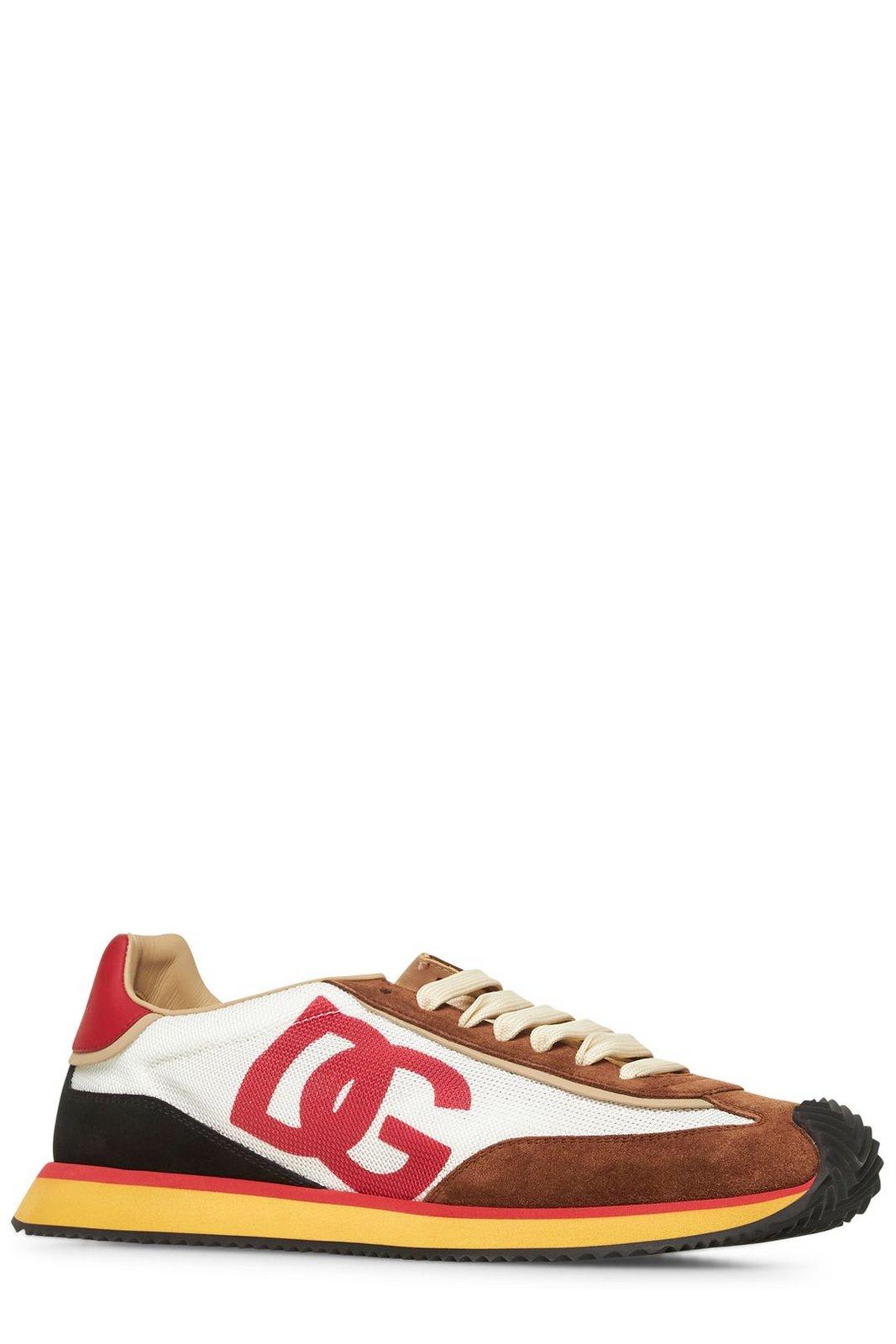 Dolce & Gabbana Low Top Sneakers Multicolor Panels In White