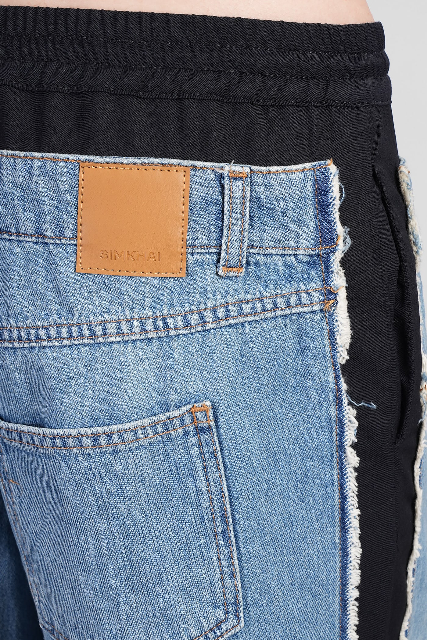 Simkhai Shia Straight Leg Wool-blend Pant In Blue