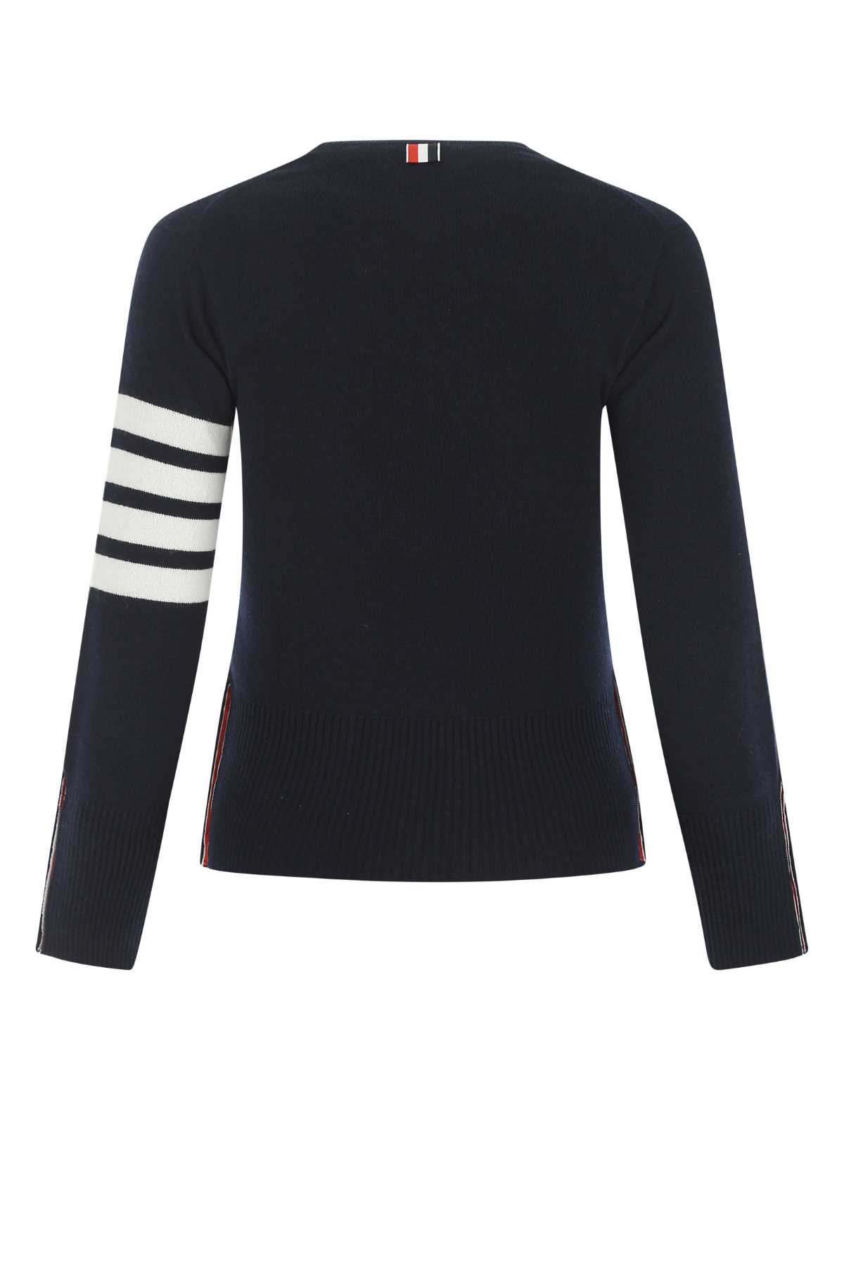 Shop Thom Browne Navy Blue Wool Sweater In 415