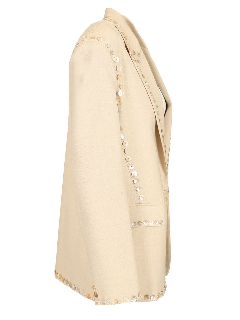 Shop Forte Forte Embroidered Sand Blazer In Beige