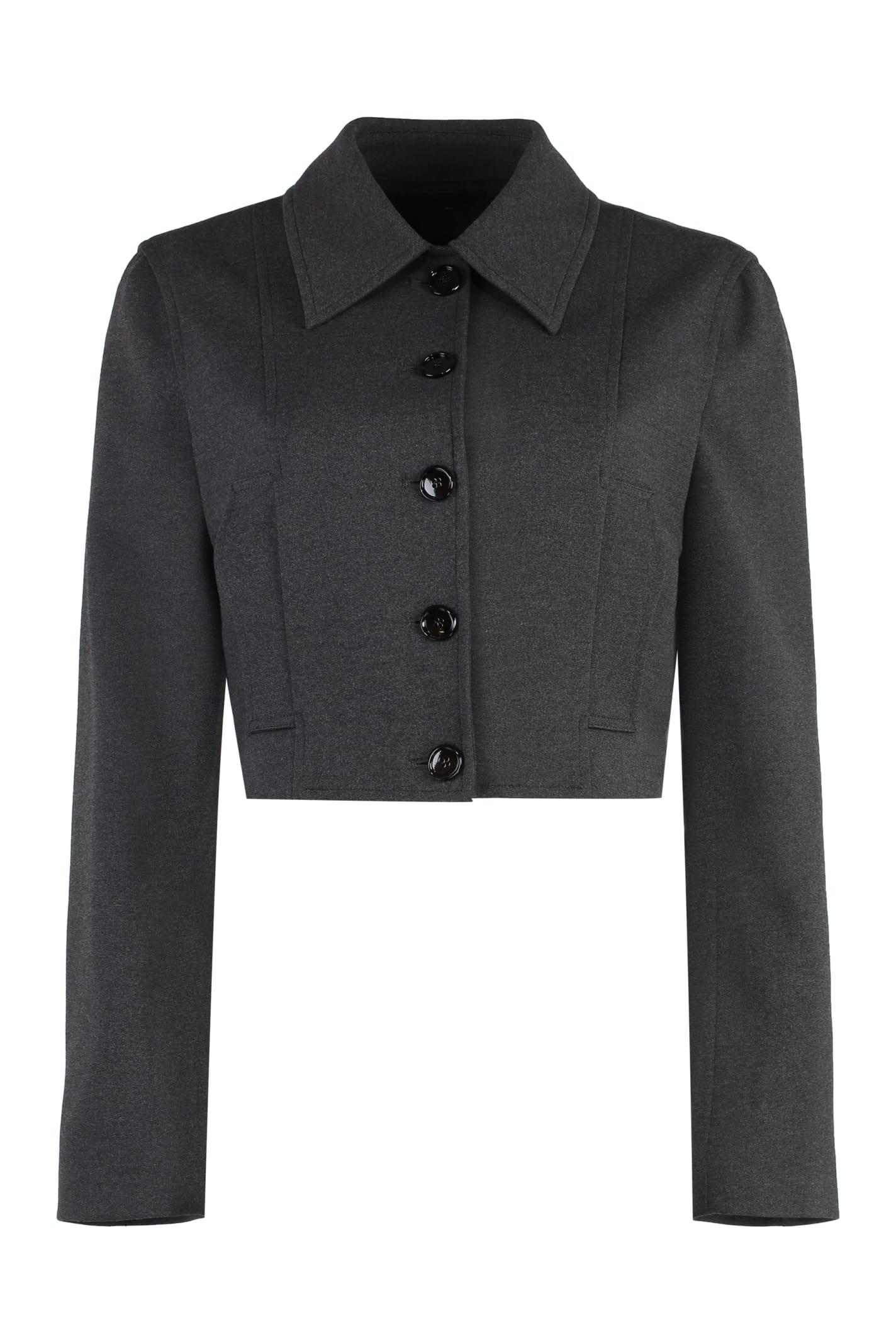 Shop Pinko Doccia Single-breasted Jacket In Grigio - Corvo