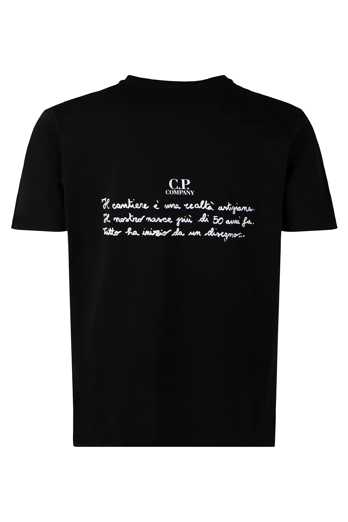 C.p. Company C.p.company Cotton T-shirt With Print In Black