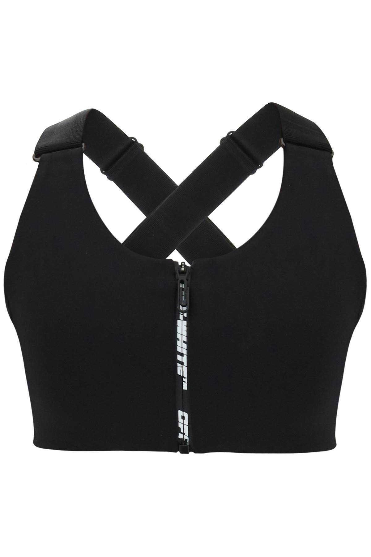 Shop Off-white Sporty Crop Top In Black (black)