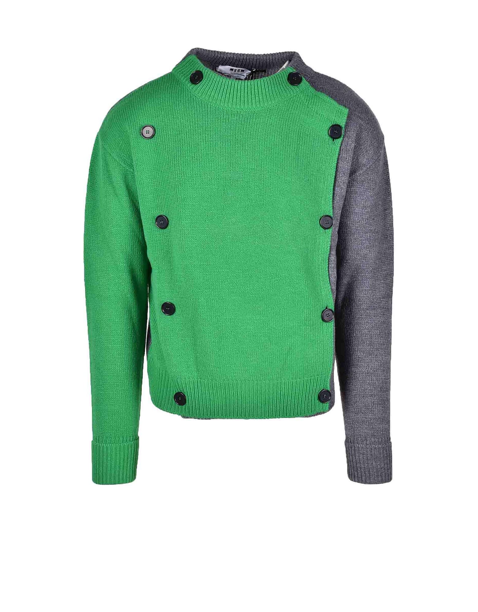 MSGM Mens Green / Gray Sweater