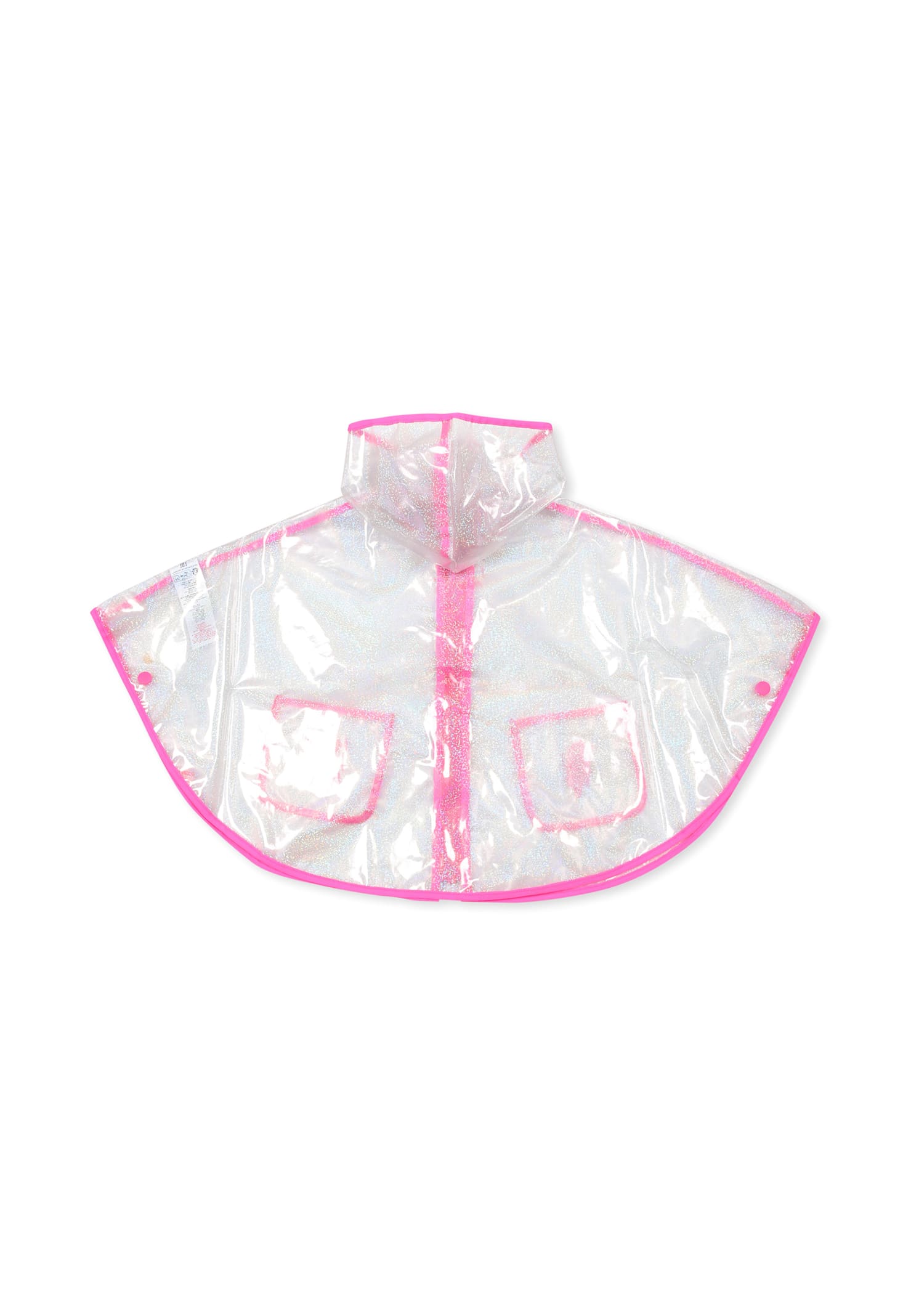 Billieblush Clear Raincoat For Baby Girl With Ice Cream In Transparent