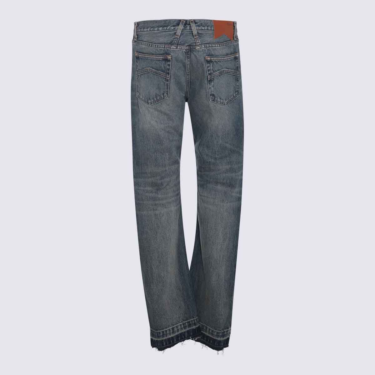 Shop Rhude Blue Cotton Denim Jeans
