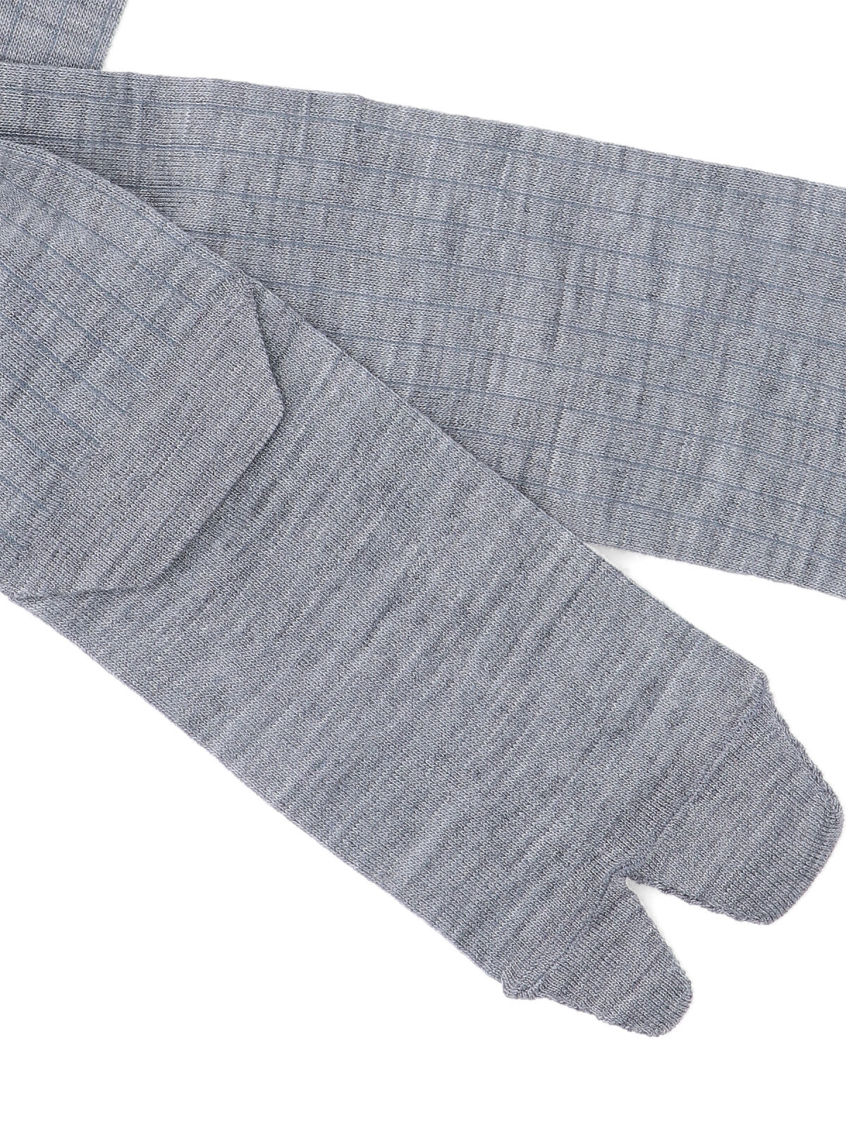 Maison Margiela Ribbed Elasticated Cuff Split Toe Hosiery In Gray