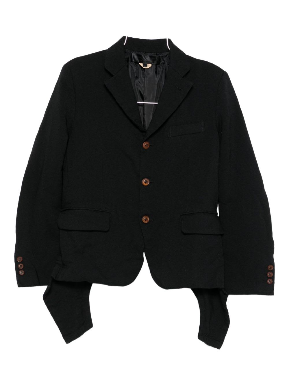 Comme Des Garçons Draped Panel Twill Jacket In Black