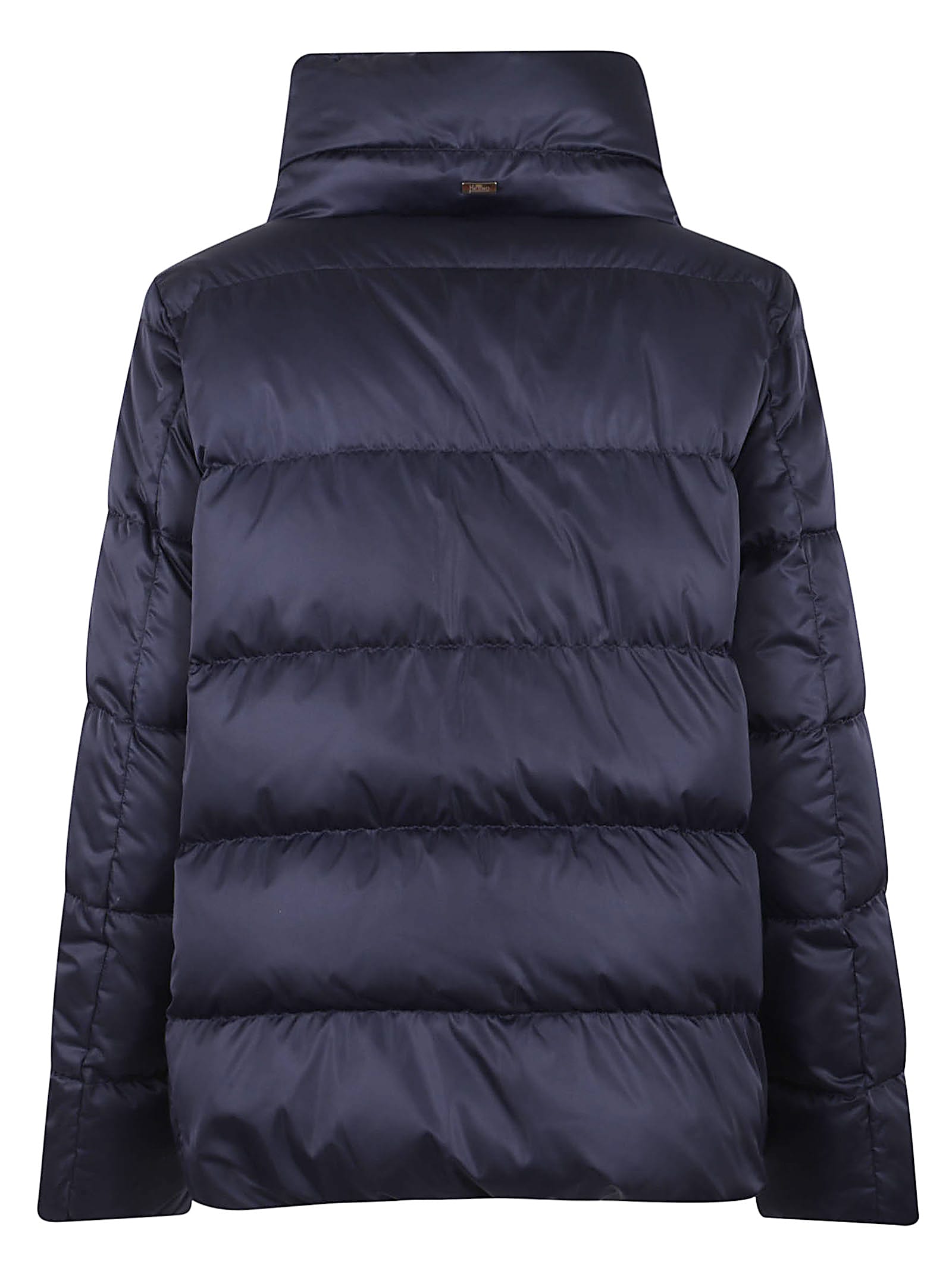 Herno Satin Cape Down Jacket In Blue