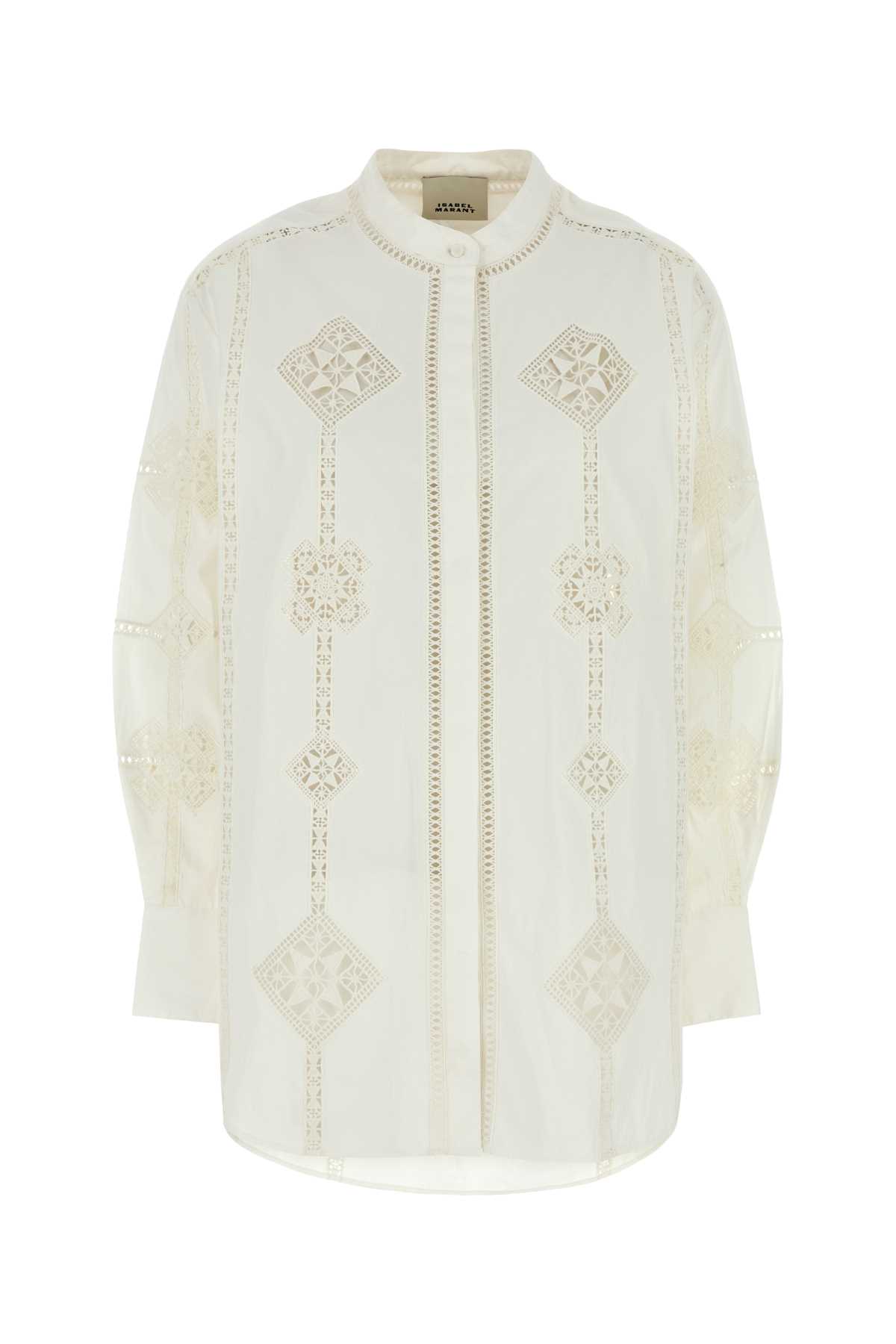 Isabel Marant White Poplin Soeline Shirt In Neutral