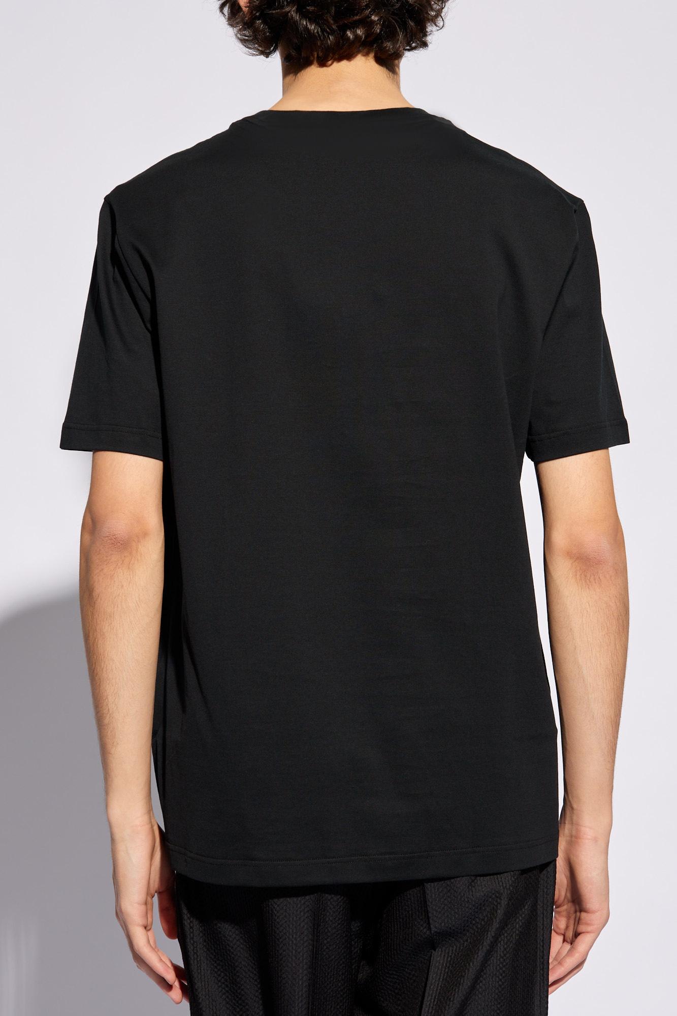 Shop Brioni Cotton T-shirt In Black