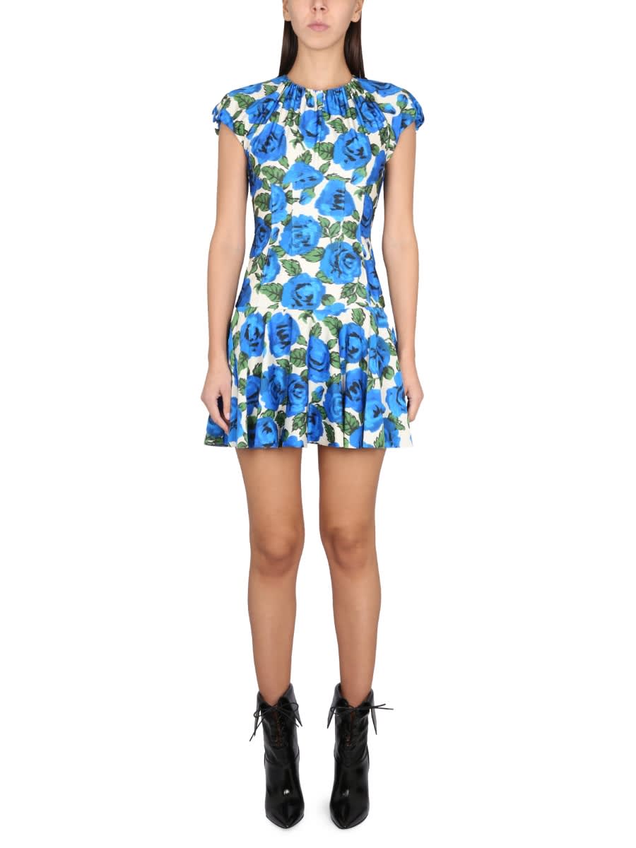 PHILOSOPHY DI LORENZO SERAFINI ROSE PRINT DRESS