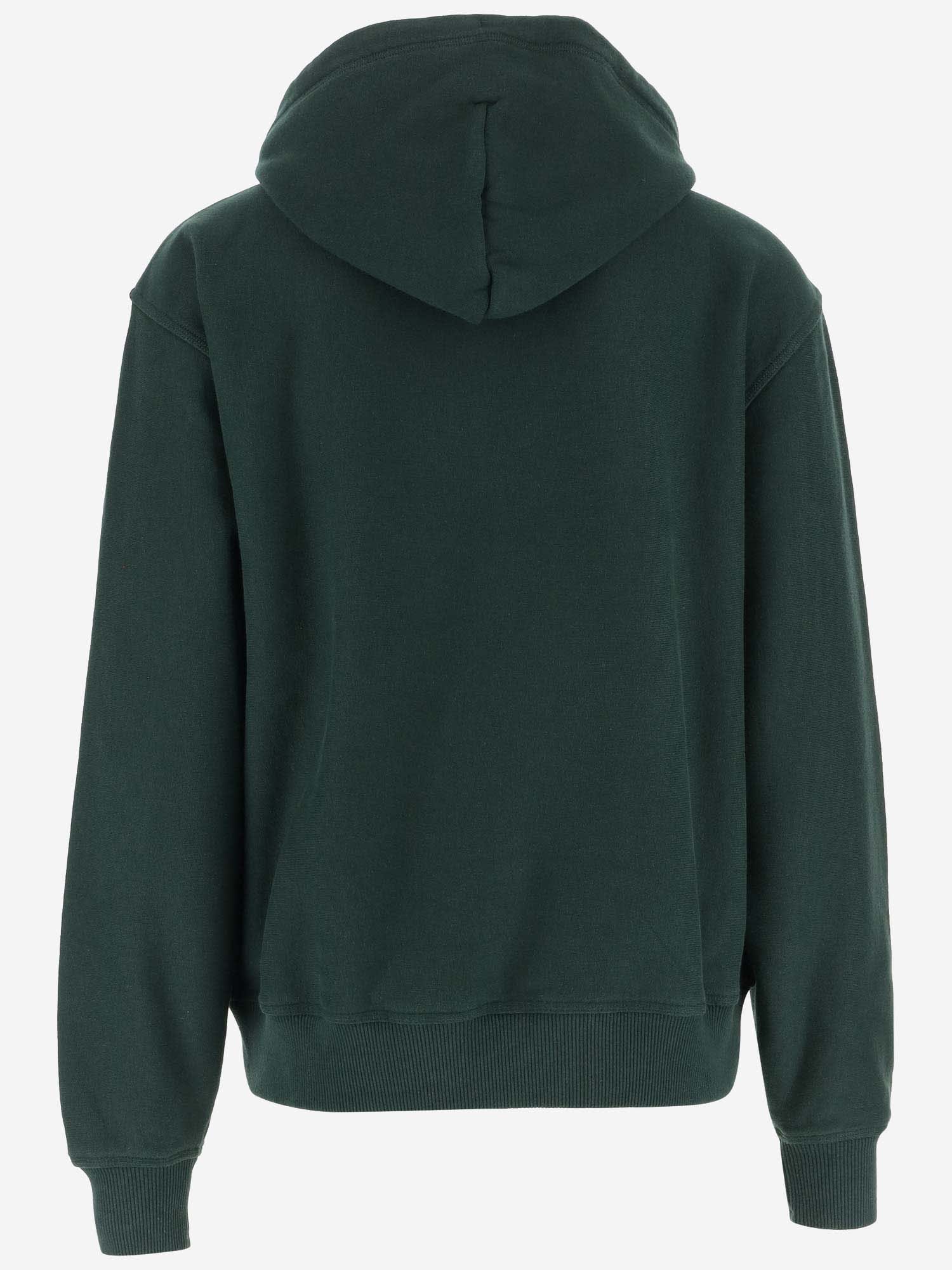 Shop Burberry Logo Cotton Hoodie In Ivy