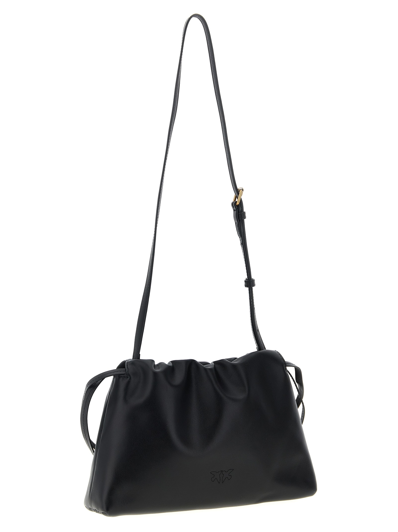 Pinko Lovebirds Drawstring Clutch In Black