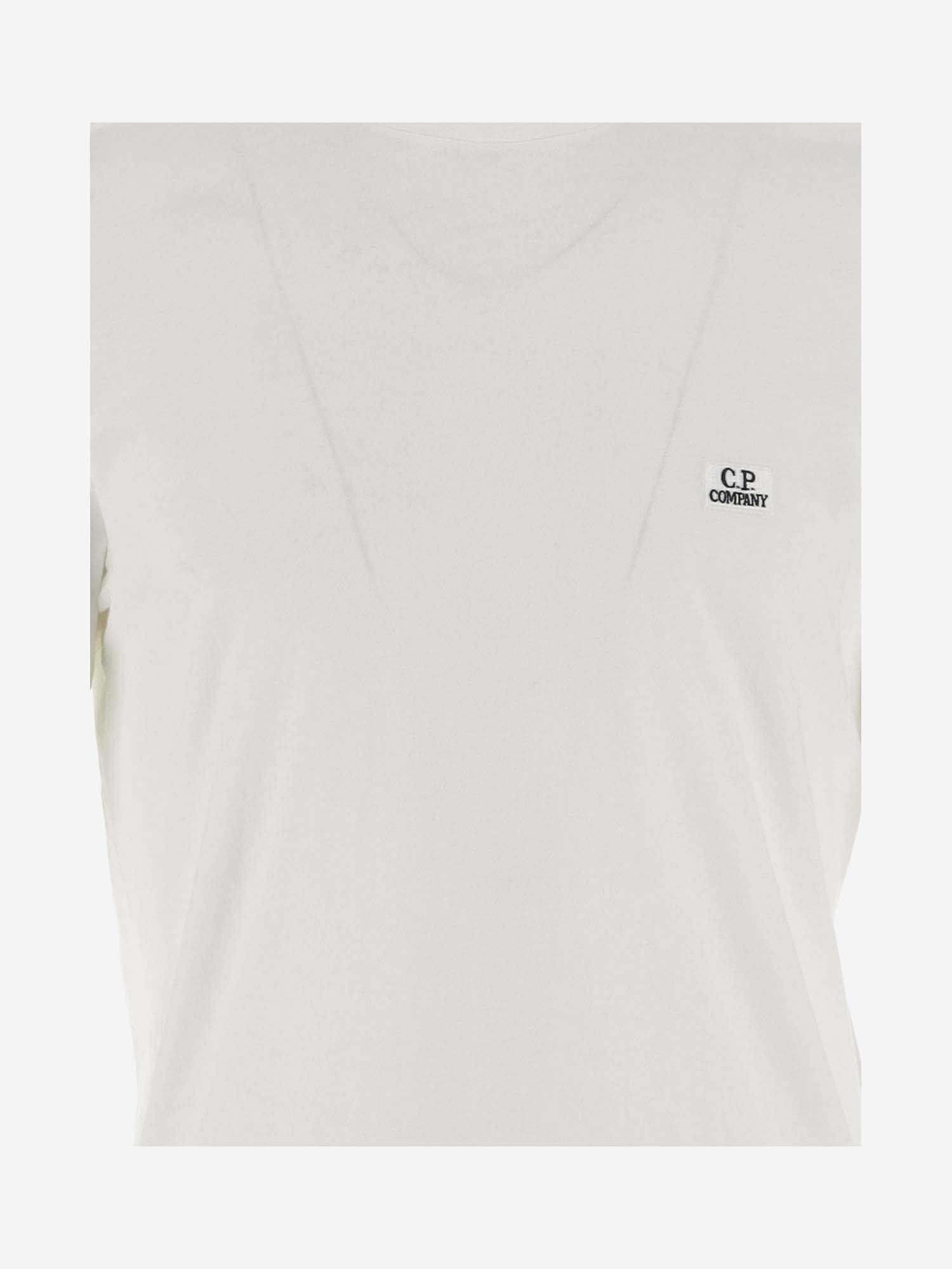 Shop C.p. Company Logo Cotton T-shirt In Bianco