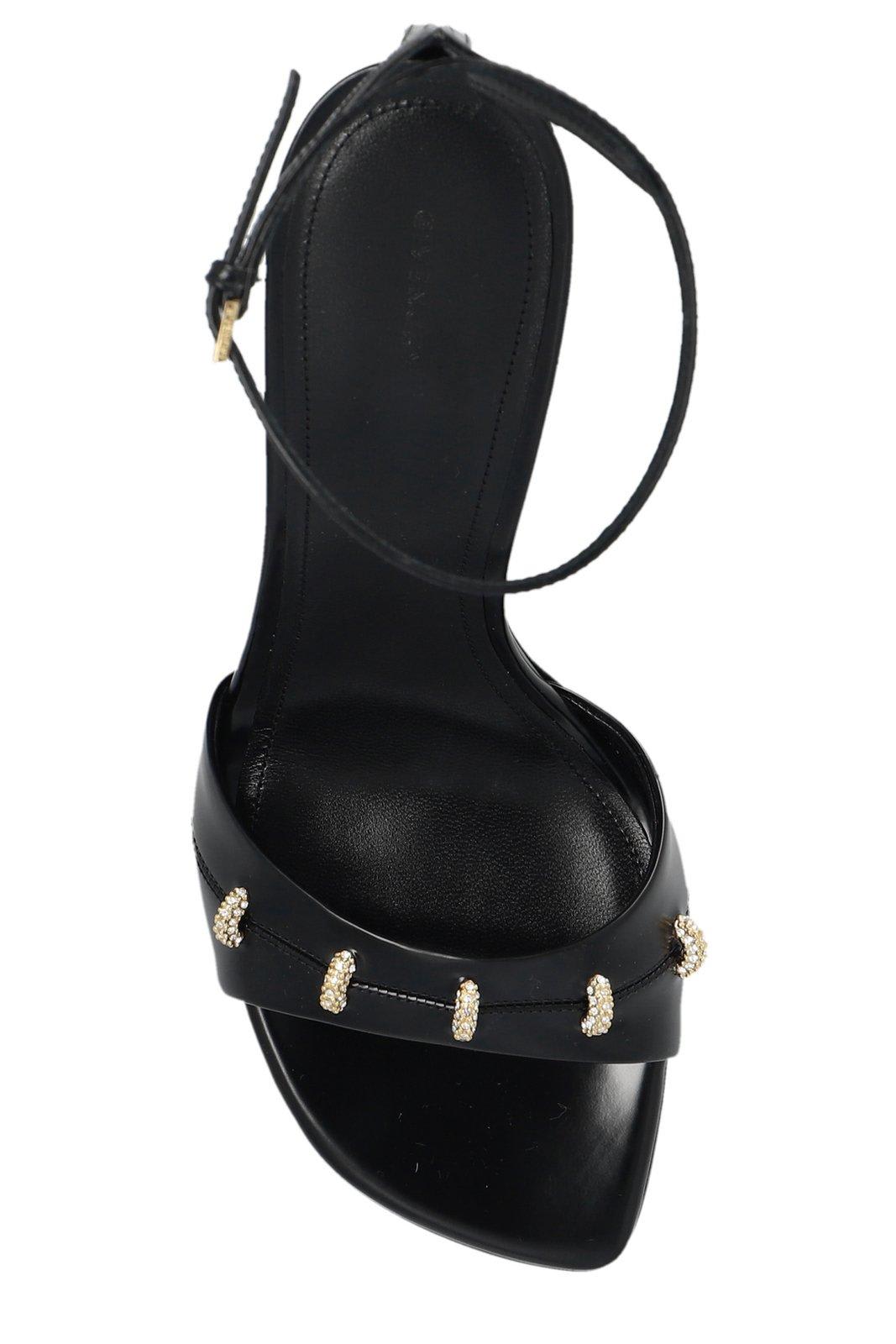 Shop Givenchy Crystal-embellished Stitch Sandals In Black