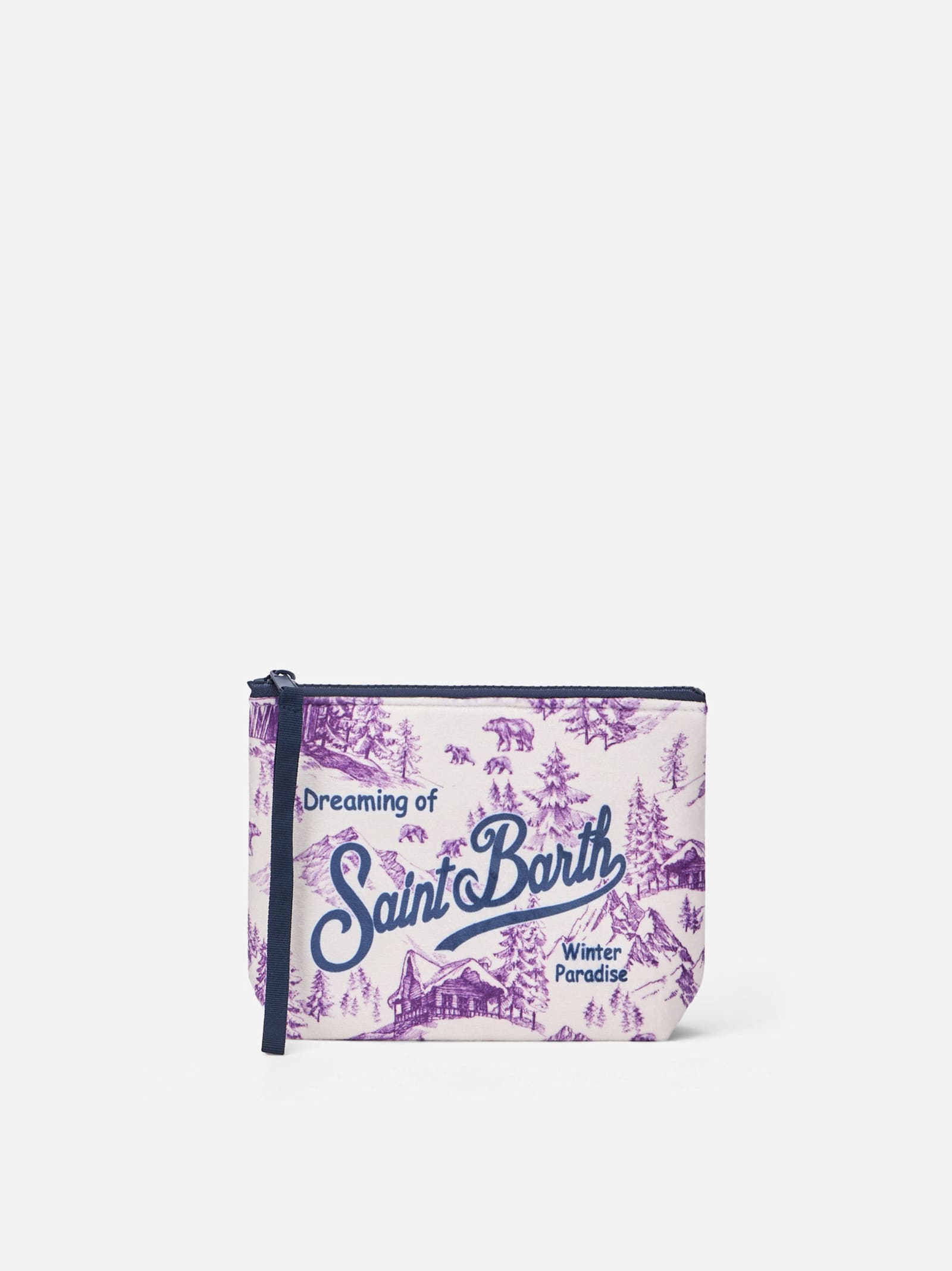 MC2 SAINT BARTH ALINE WOOLY POCHETTE WITH WINTER TOILE DE JOUY PRINT